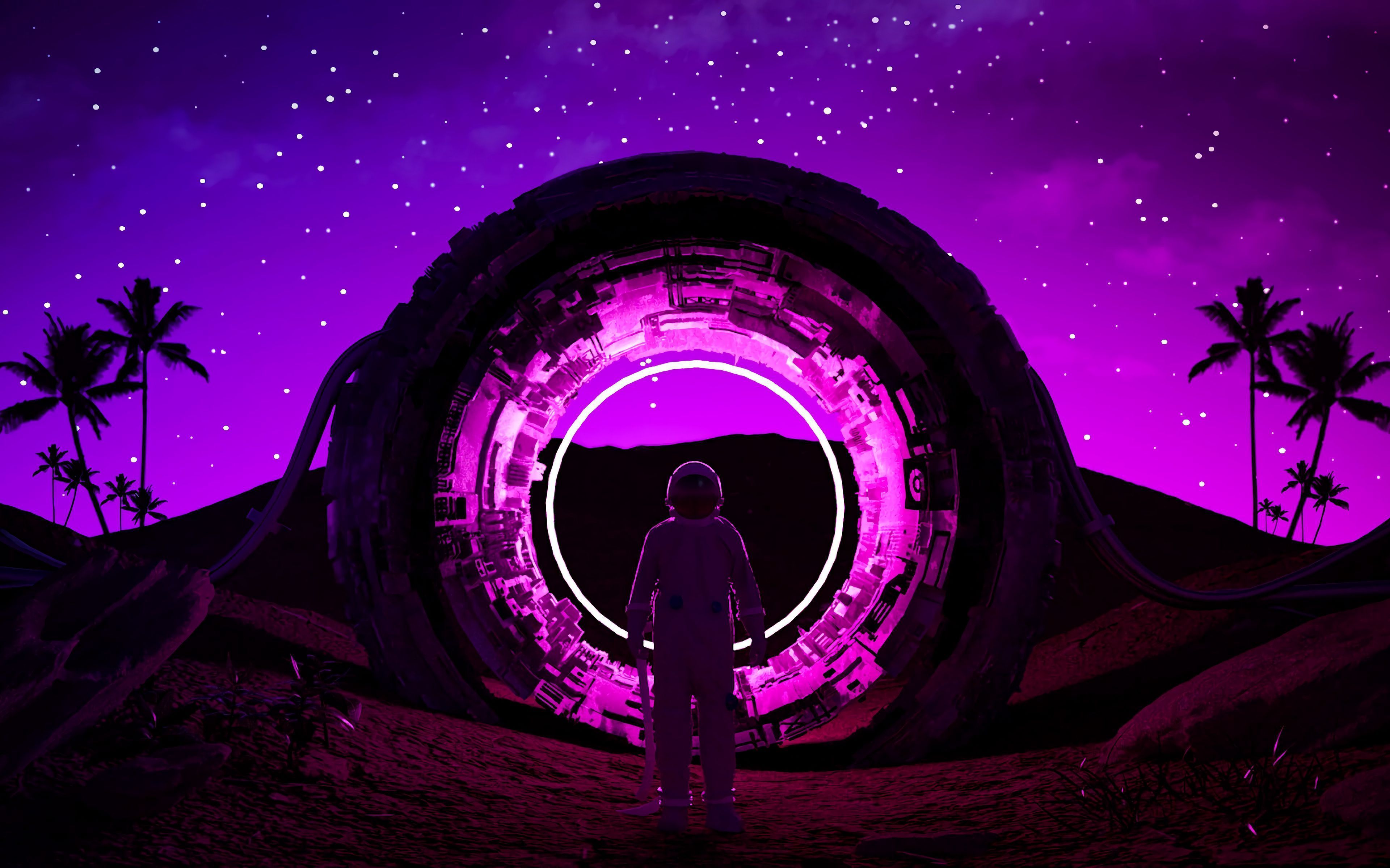 3840x2400 Neon Ring Wallpaper