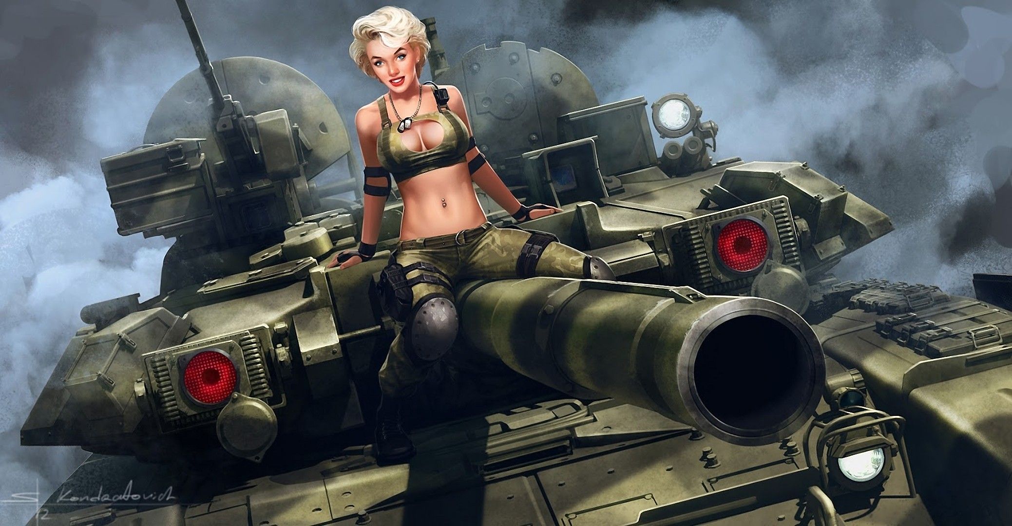2077x1080 Tank Digital Art T 90 Wallpaper:2077x1080