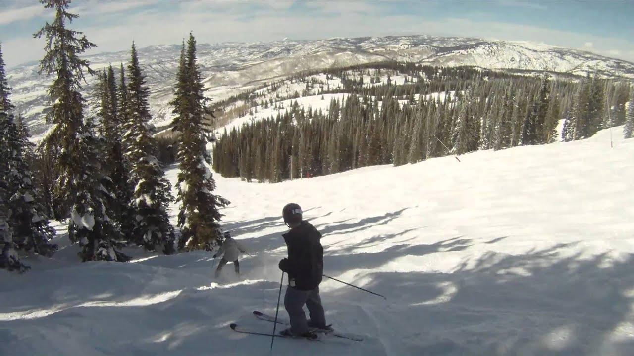 1920x1080 Steamboat, Colorado. Tree skiing The Chute