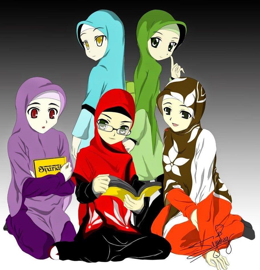 59 Gambar Anime Muslimah Terbaik Kartun Seni Islamis