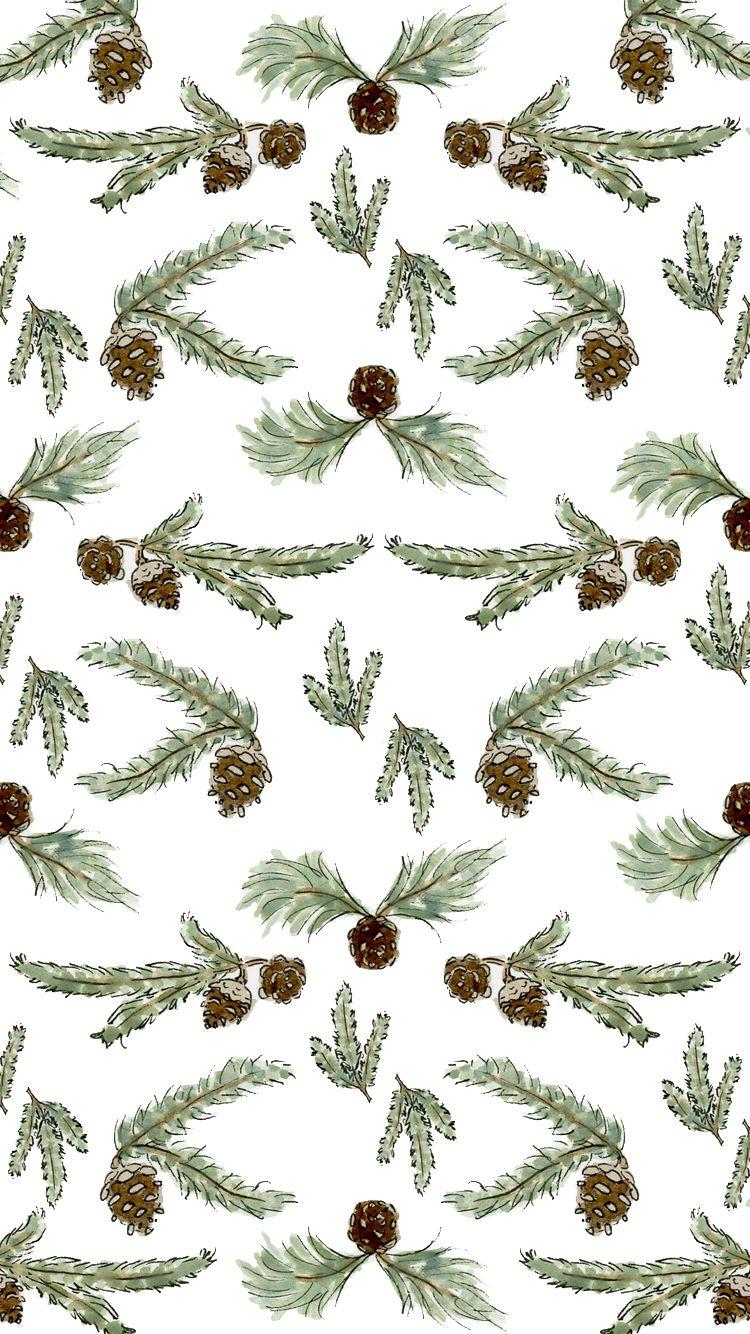 750x1334 Pinecone mandala free watercolor phone wallpaper.. Anna Kay