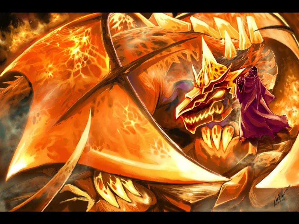1024x768 Blazing Dragon Wolf+