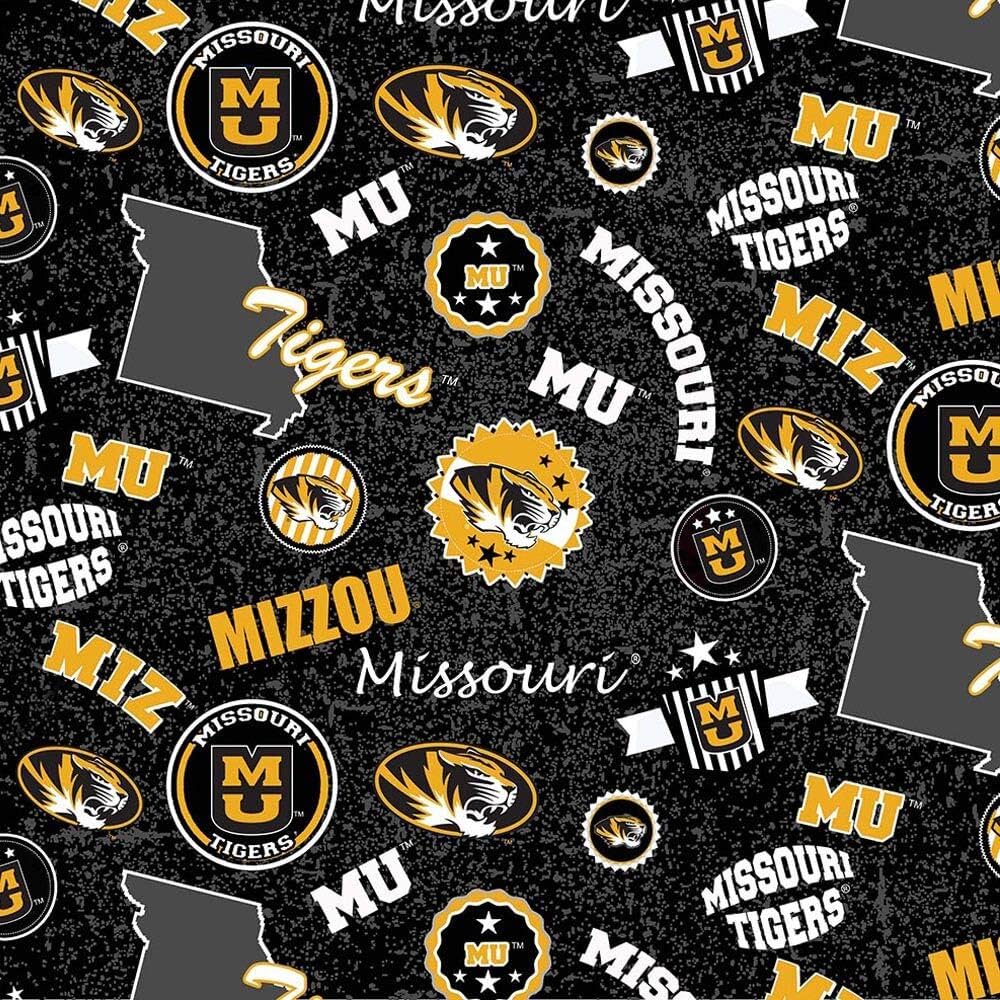 1000x1000 University Of Missouri Mizzou Tigers Cotton Fabric With Home State Design Sold By The Full Yard : Arts, Crafts & Sewing