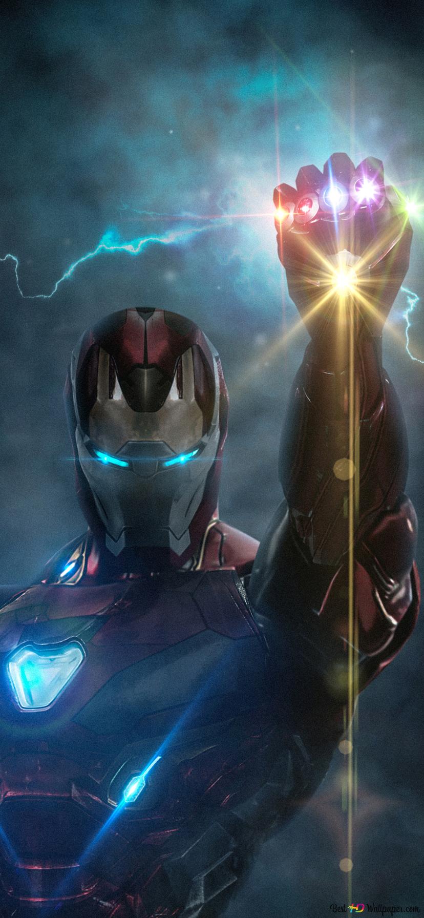 828x1792 Avengers: Endgame with infinity glove 2K wallpaper download