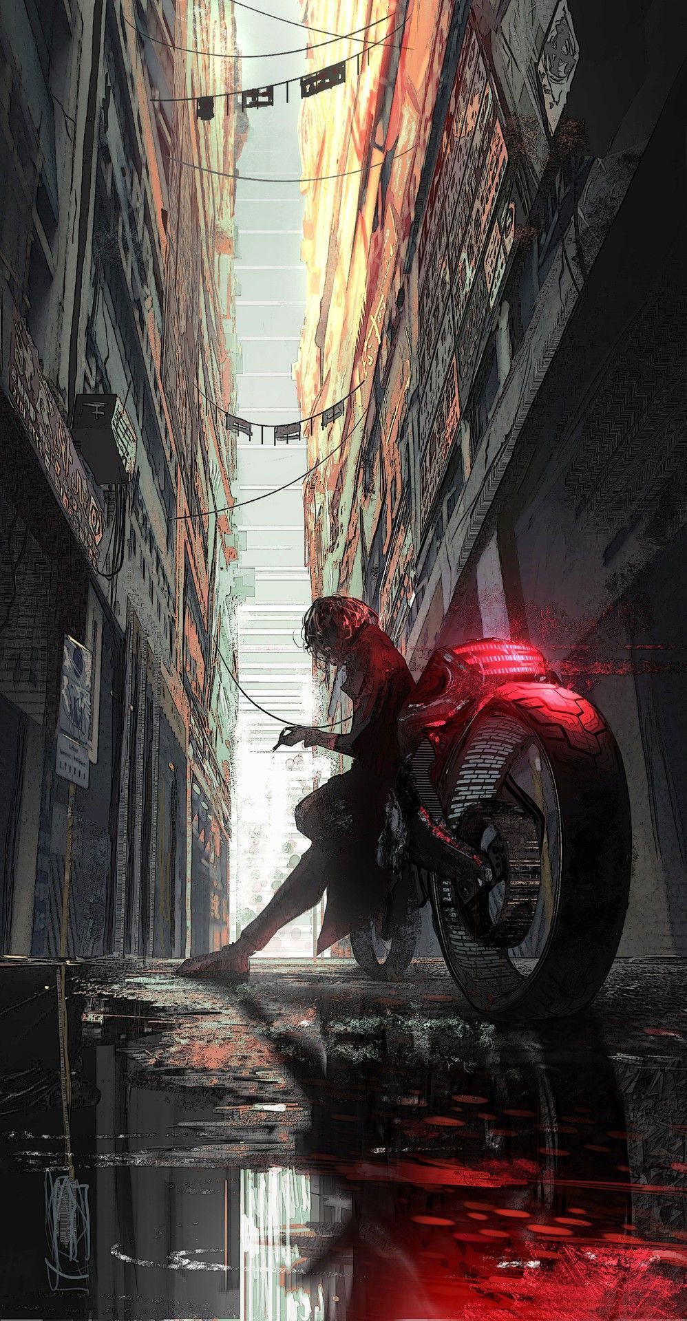 998x1920 Cyberpunk Motorcycle iPhone X Wallpaper