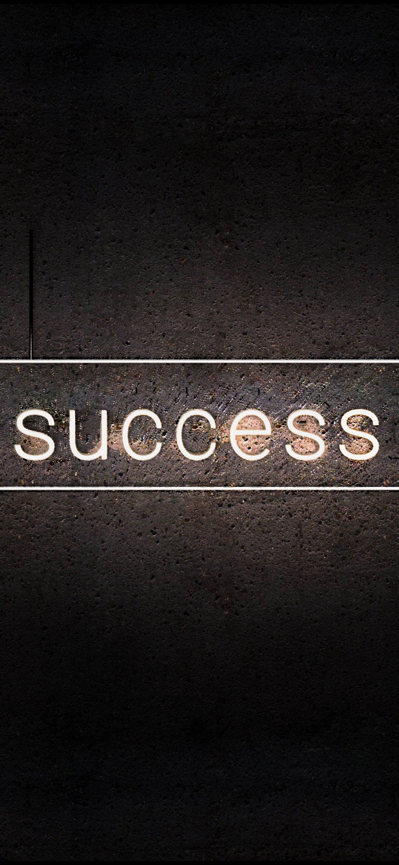 1290x2796 Success Wallpaper 4K, Dark background, Neon light, Wall