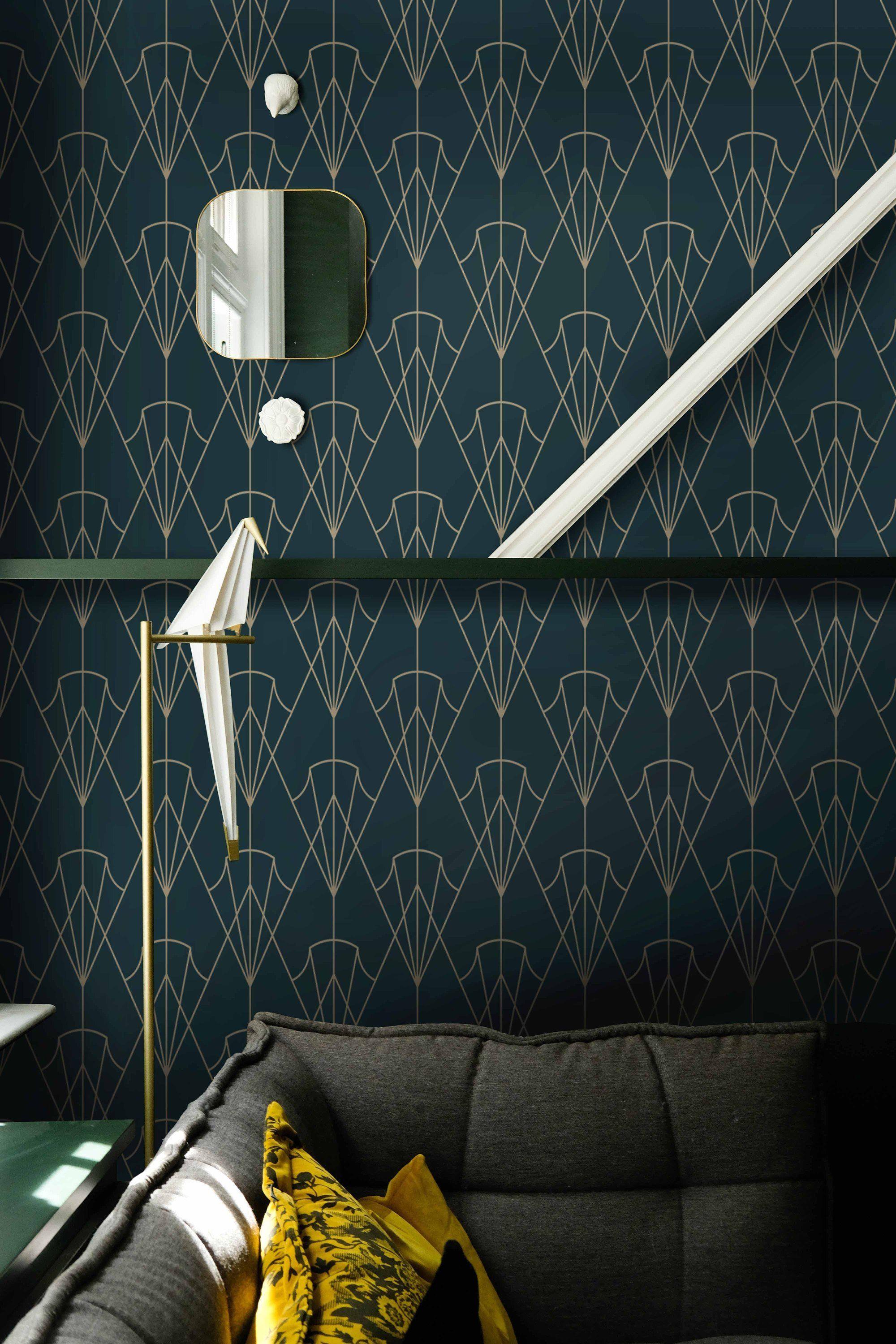 2000x3000 1930s Art Deco Wallpaper, Geometric Print, Mid Century Wall Art, Vintage Décor