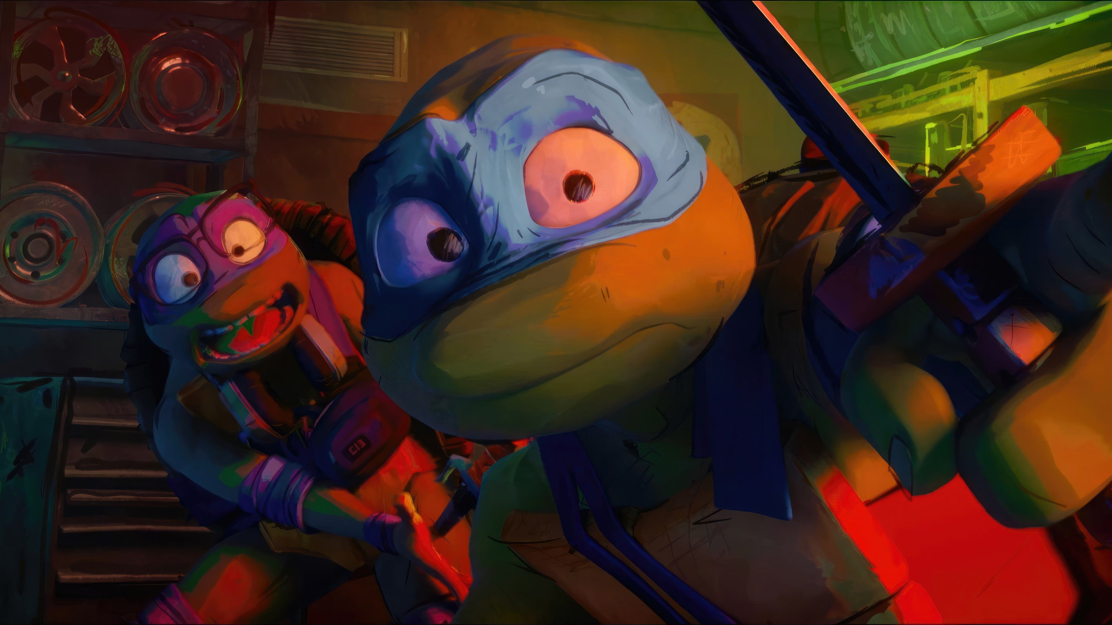 3840x2160 Teenage Mutant Ninja Turtles: Mutant Mayhem Raphael and Donatello Wallpaper 4k Ultra HD
