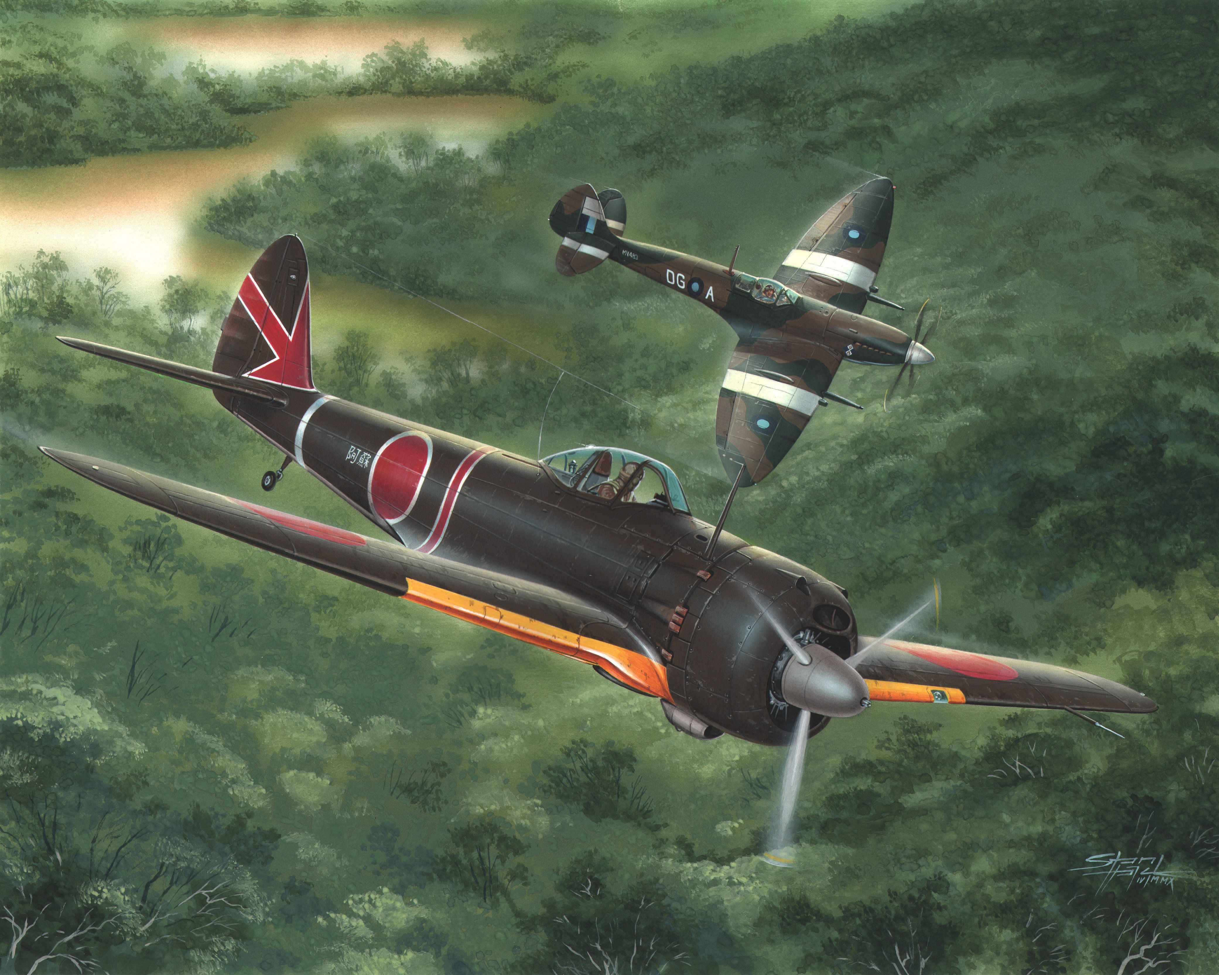 4163x3330 World War II, World War, War, Aircraft, Airplane, Military, Military Aircraft, Combat Aircraft, Boxart, Artwork, Japan, Imperial Japanese Army Air Service, Nakajima Ki 43 Hayabusax3330 Wallpaper