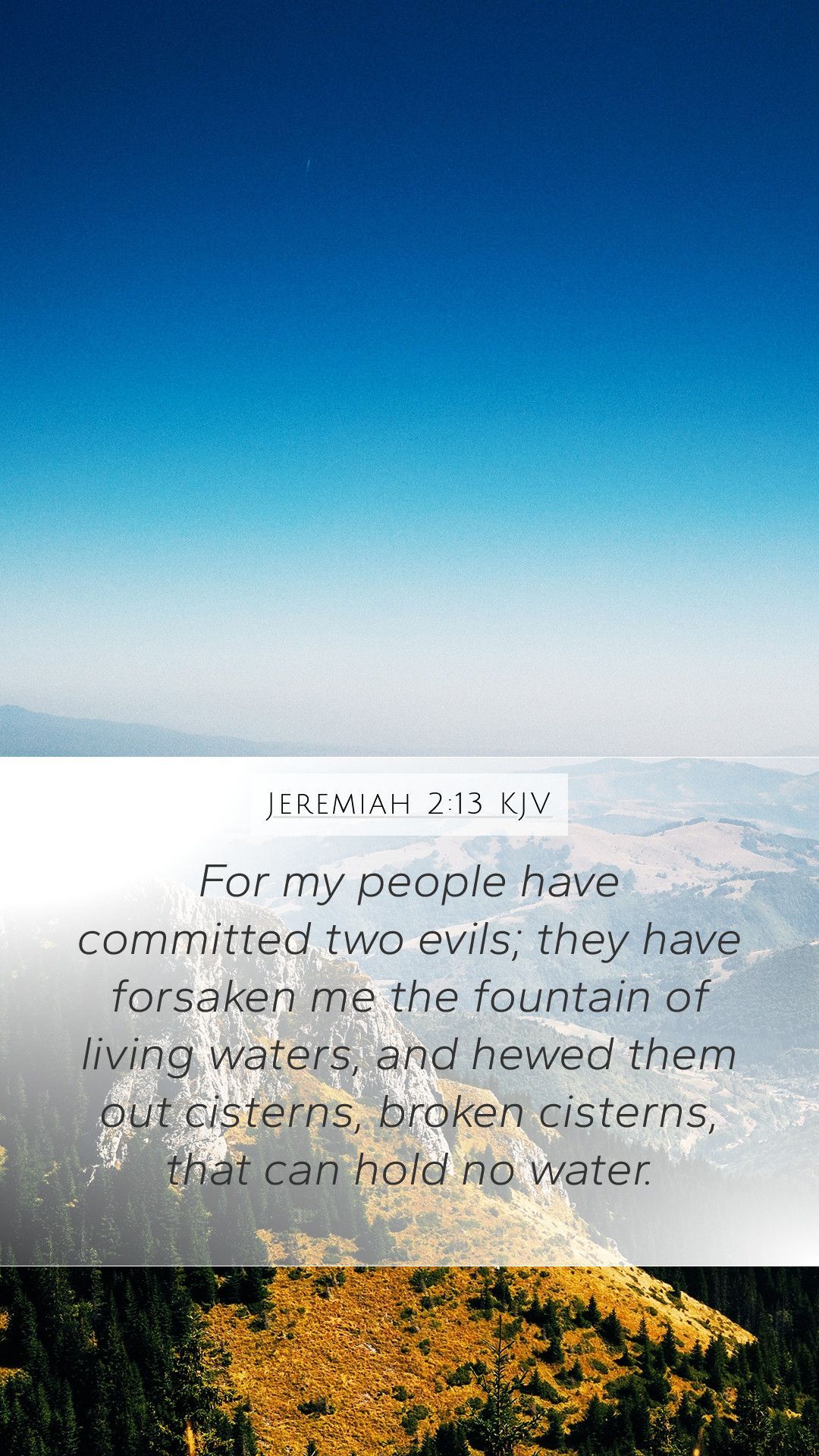 1080x1920 Jeremiah 2:13 KJV Mobile Phone Wallpaper my people have committed two evils; they have
