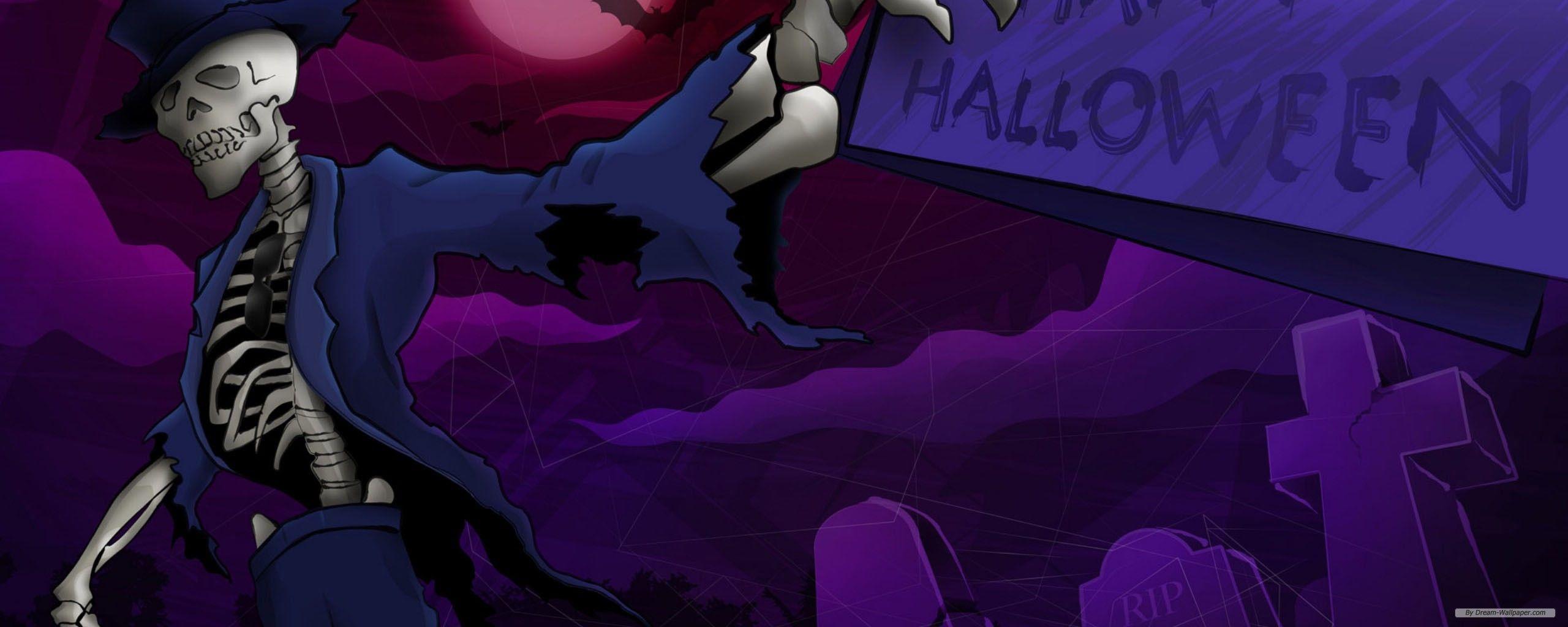2560x1024 Halloween Dual Screen Wallpaper