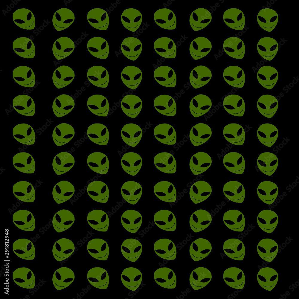 1000x1000 Alien wallpaper, illustration, vector on white background. Stock Vector