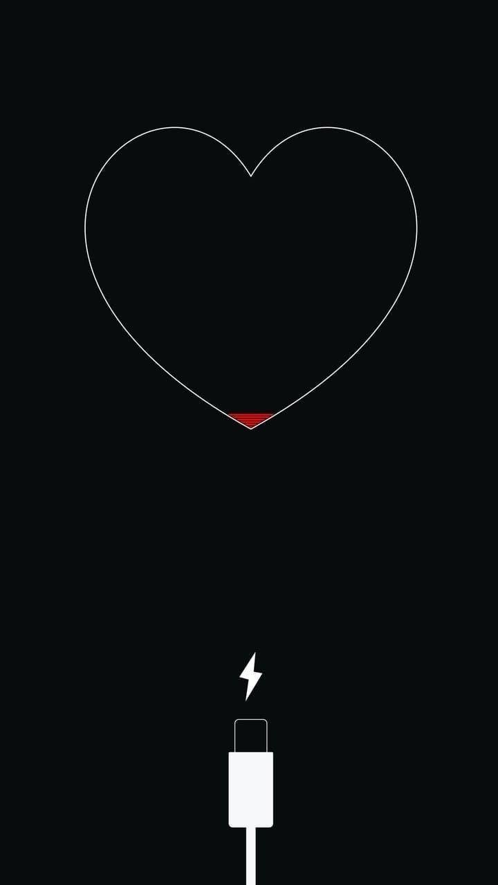 Simple Black Heart Wallpaper for Mobile - Black Wallpaper HD