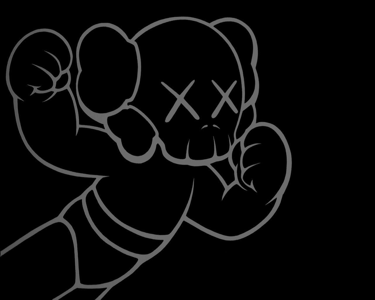 Download Aesthetic Kaws Black And White Wallpaper  Wallpaperscom