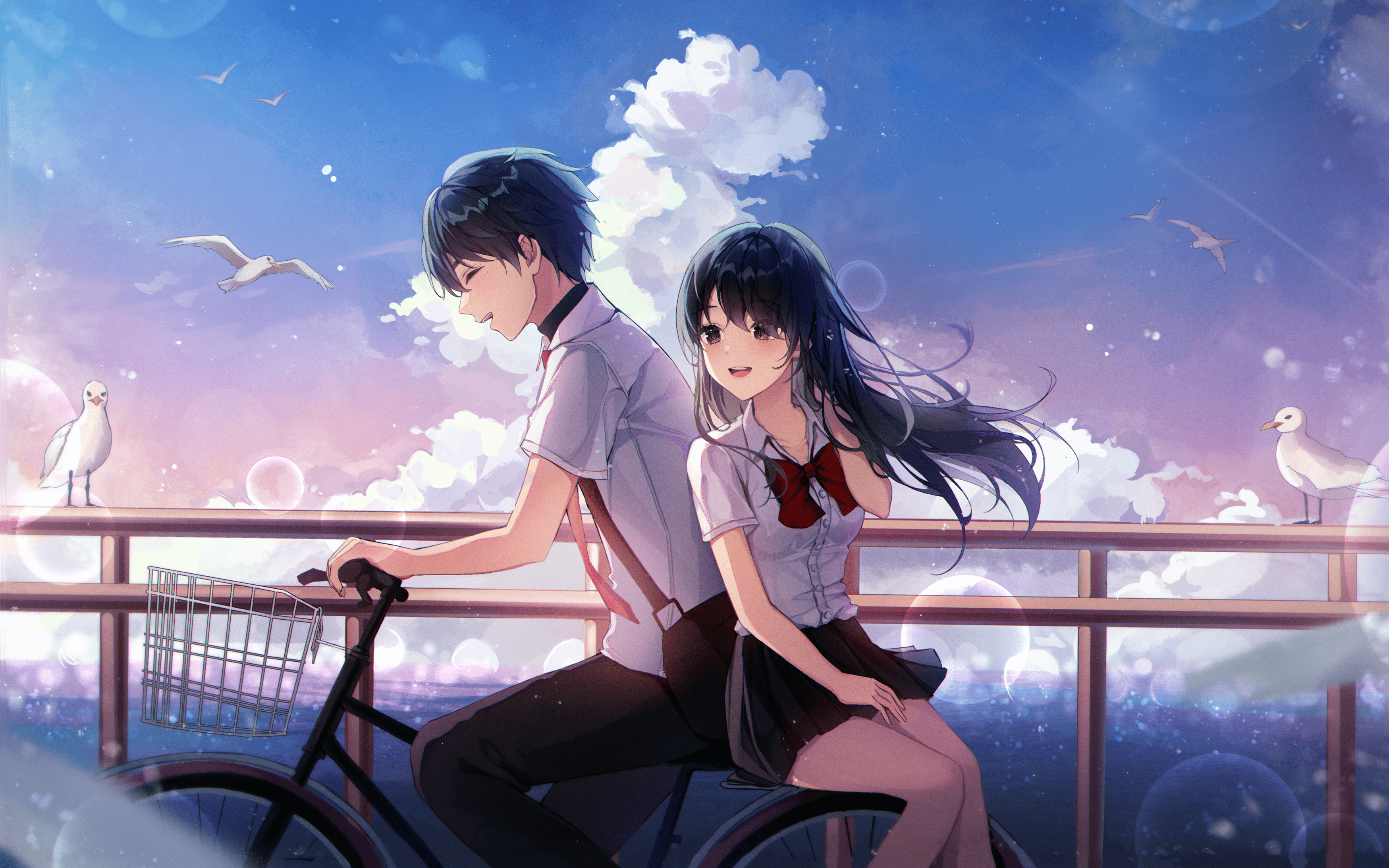 3498x2188 Anime Couple HD Wallpaper