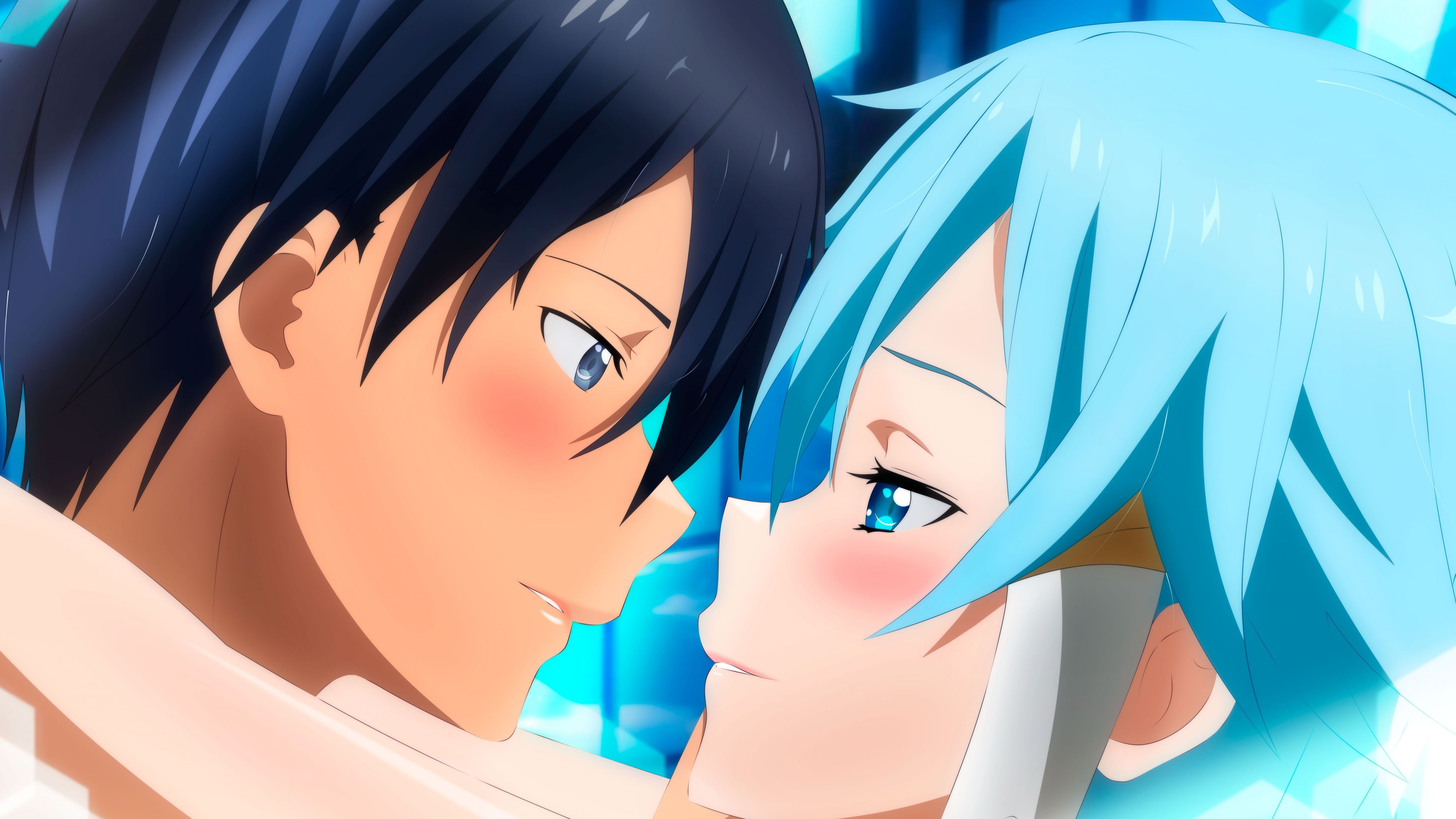 5120x2880 Anime couple Wallpaper 4K, Sword Art Online