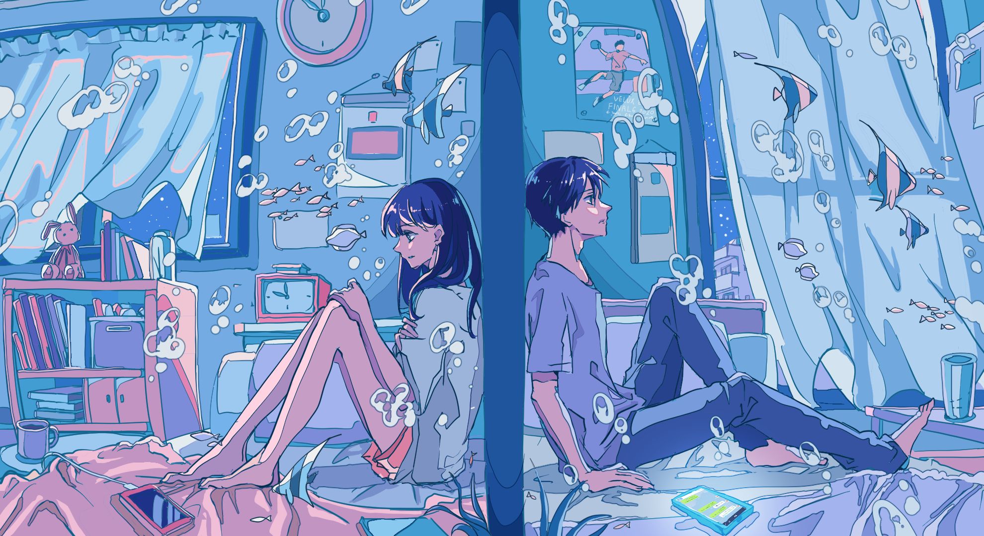 1980x1080 Anime Couple HD Wallpaper by いちご飴