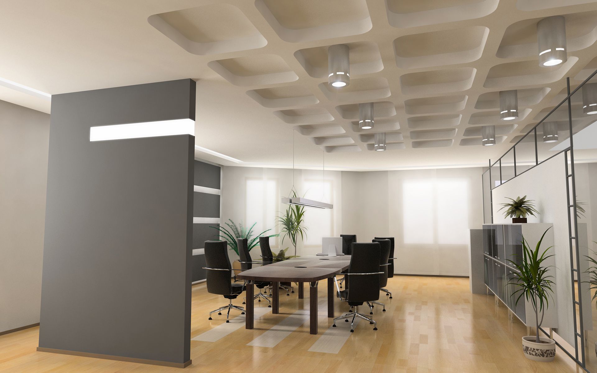 1920x1200 White office room