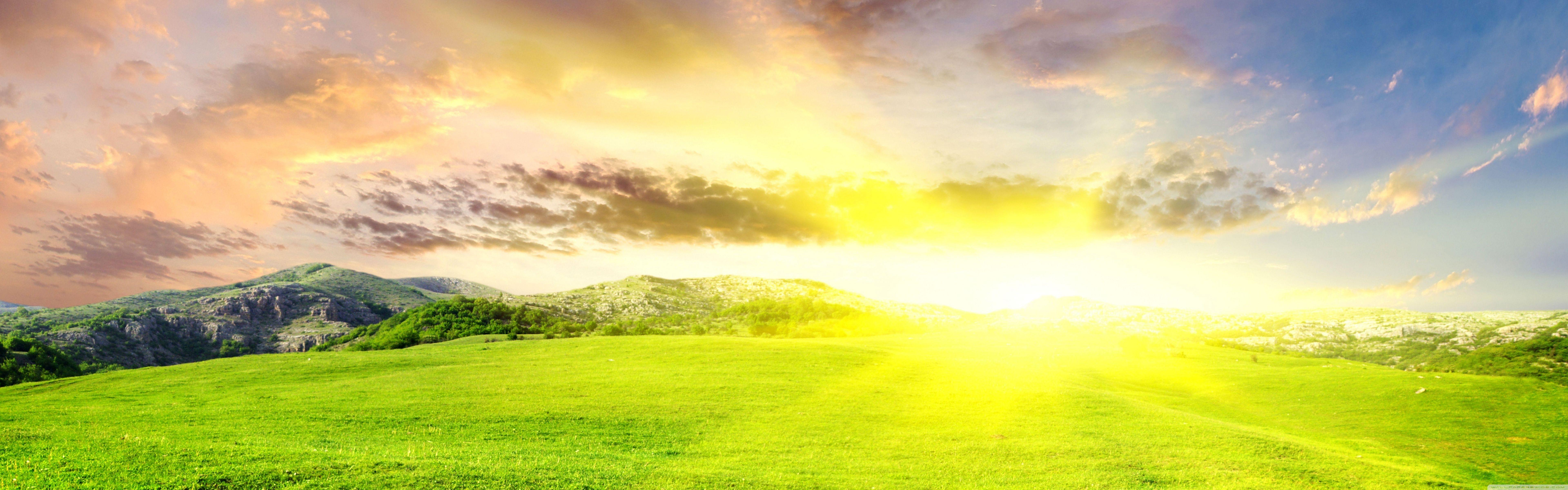 7680x2400 Dazzling Sun ❤ 4K HD Desktop Wallpaper for • Dual Monitor Desktops