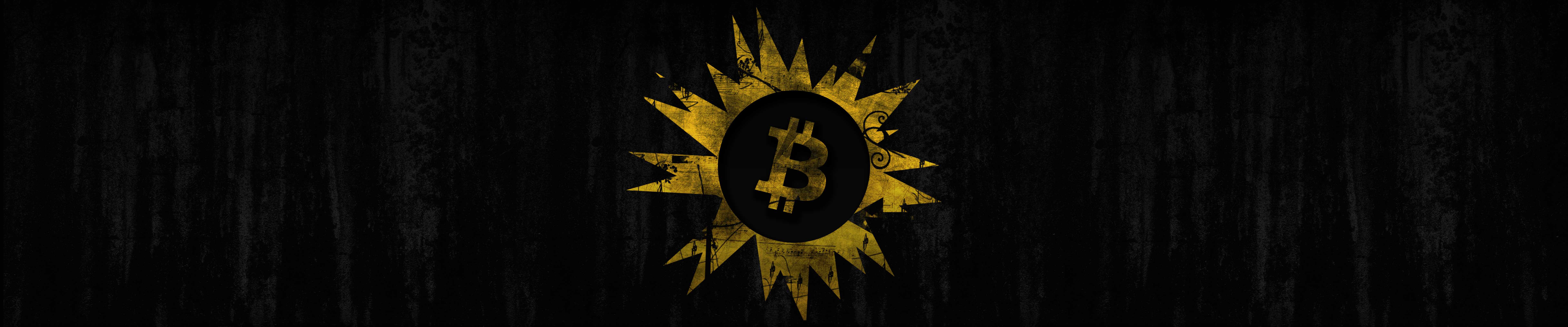 7680x1600 Bitcoin Grunge Wallpaper. Will do custom sizes! [7680x1600]