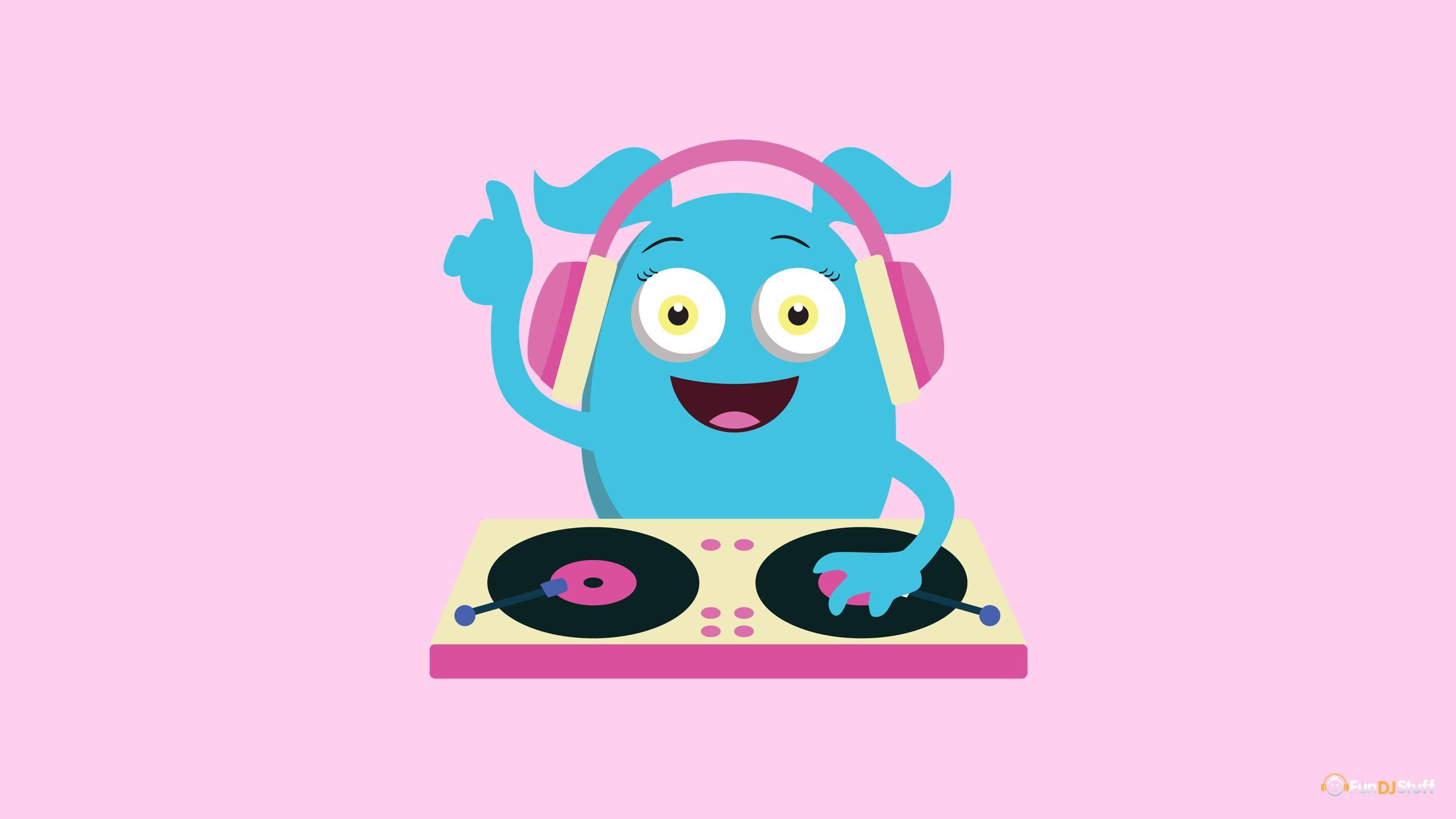 2560x1440 Cute Monster Girly DJ HD Wallpaper