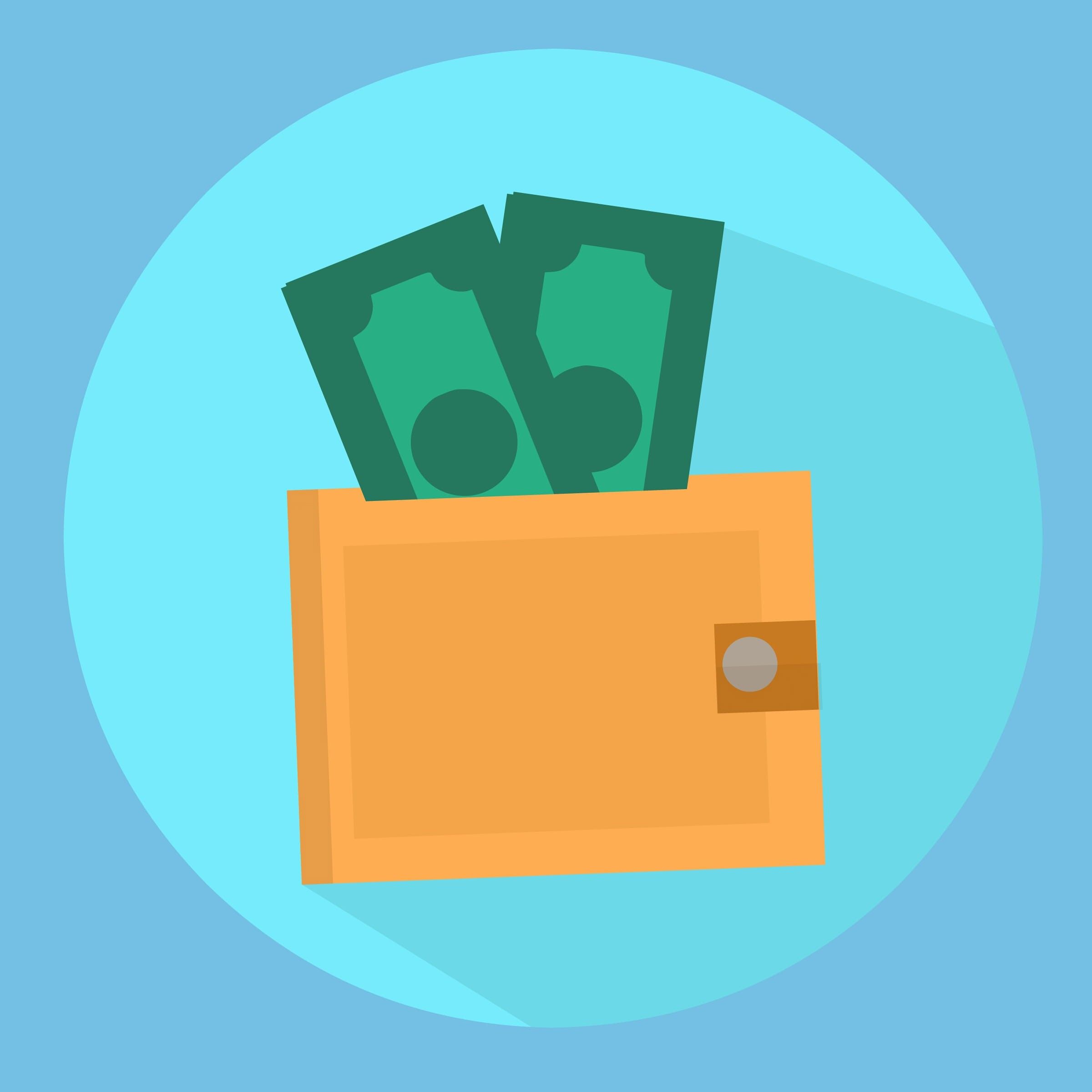 2400x2400 Wallpaper / business, currency, payment, savings, buy object, sale, dollar, pictogram, indoors, commerce, money, cash, connection, circle, salary, wallet, blue background free download
