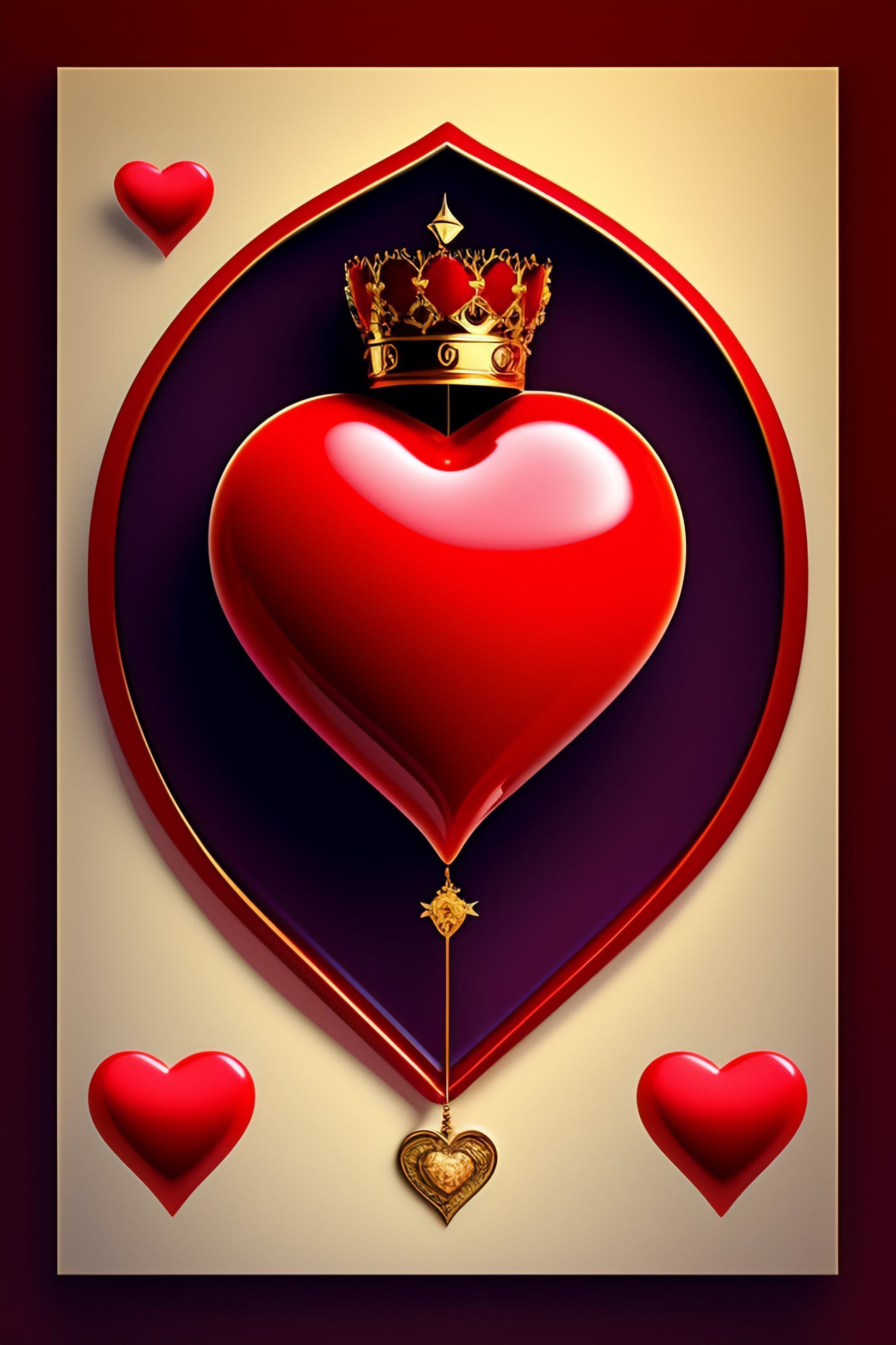2048x3072 Lexica surreal compass which shows a lot of hearts with Valentine's day theme. Queen of hearts and King of hearts card in the background