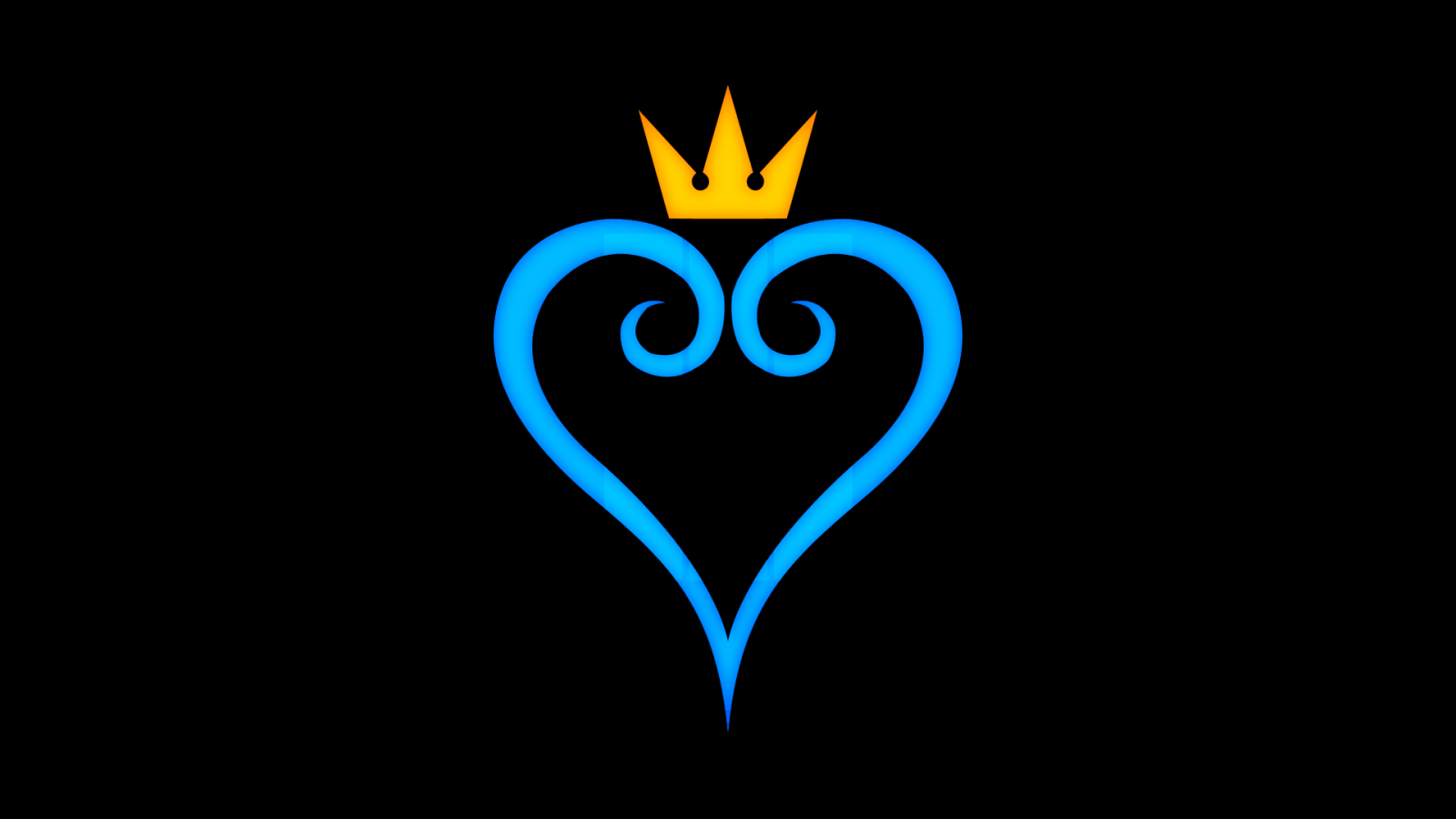 1600x900 Kingdom Hearts Hearts Black Logo Crown Disney Hình nền HD