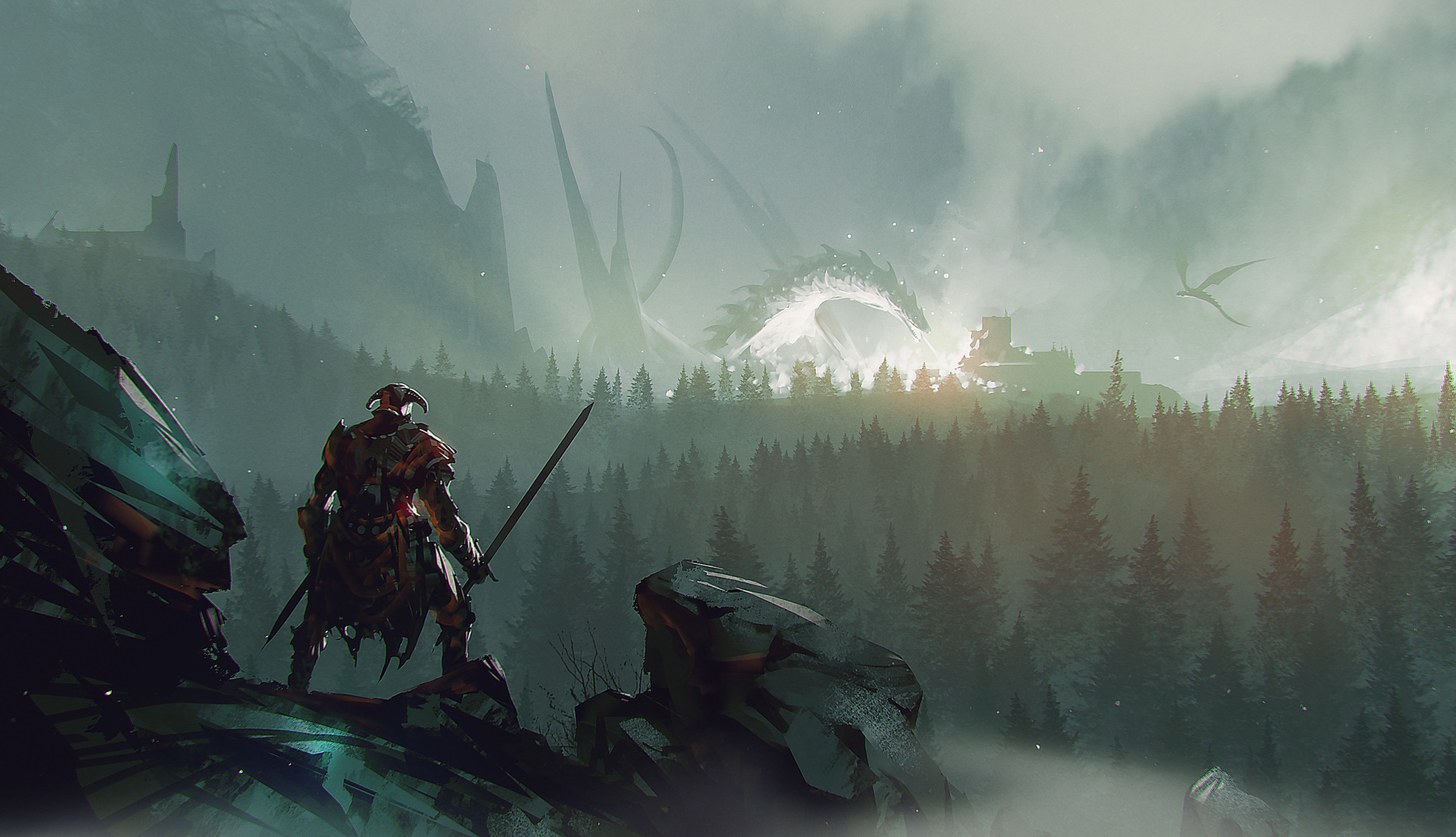 3840x2208 dovahkiin (the elder scrolls and 1 more) drawn