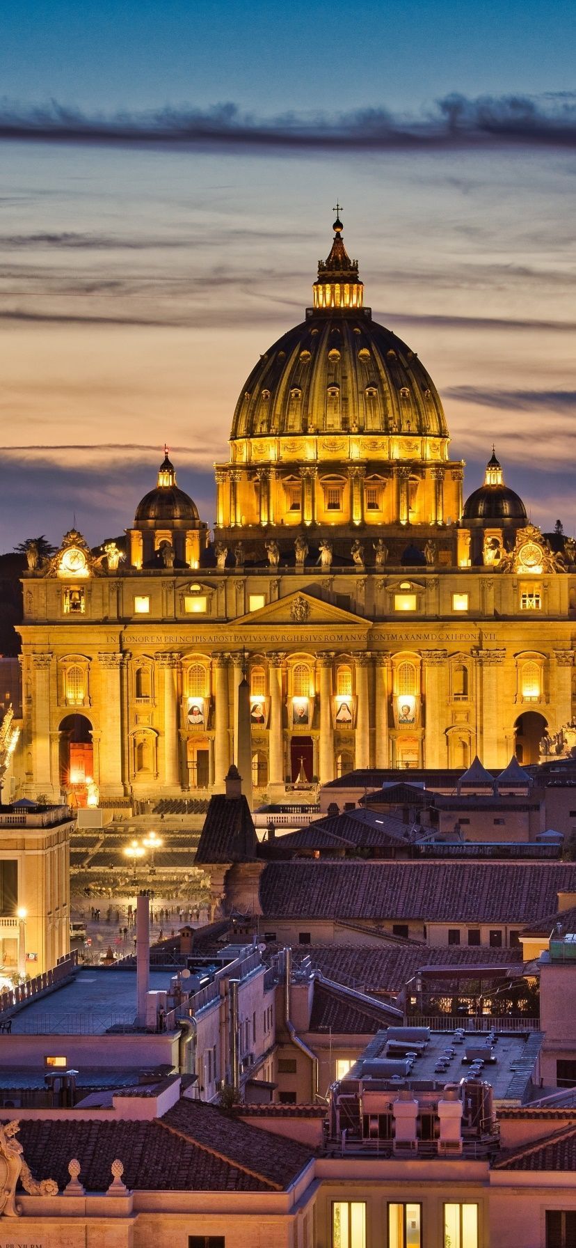 828x1792 Wallpaper / Religious Vatican Phone Wallpaper, Building, Night, St. Peters Basilica, Cathedral, 828x1792 free download