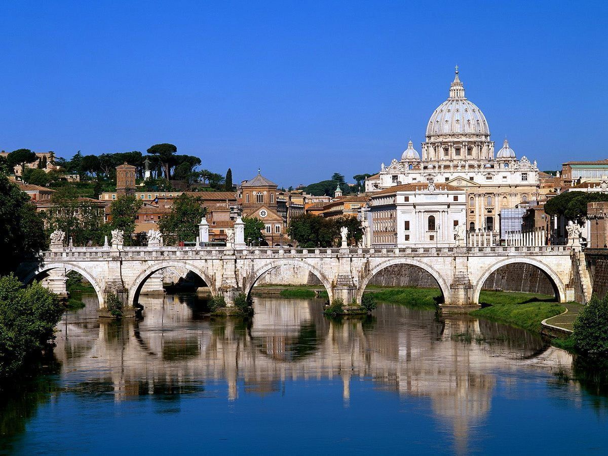 1200x900 Background Ponte Sant'angelo, St. Peter's Basilica, Rome. TOP Free Download photo