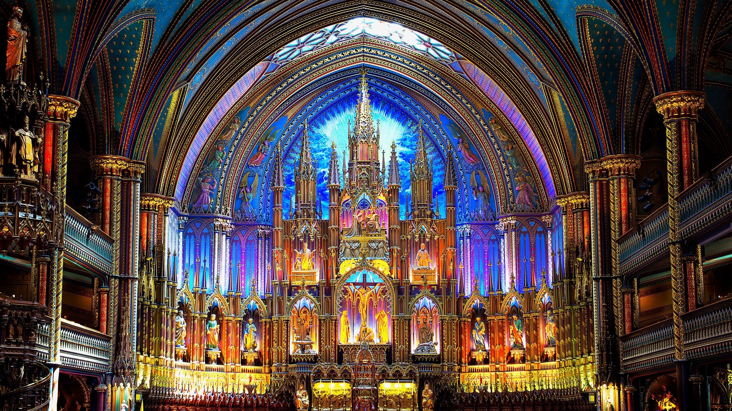 2560x1440 Free screensaver notre dame basilica in montreal Gallery HD Wallpaper