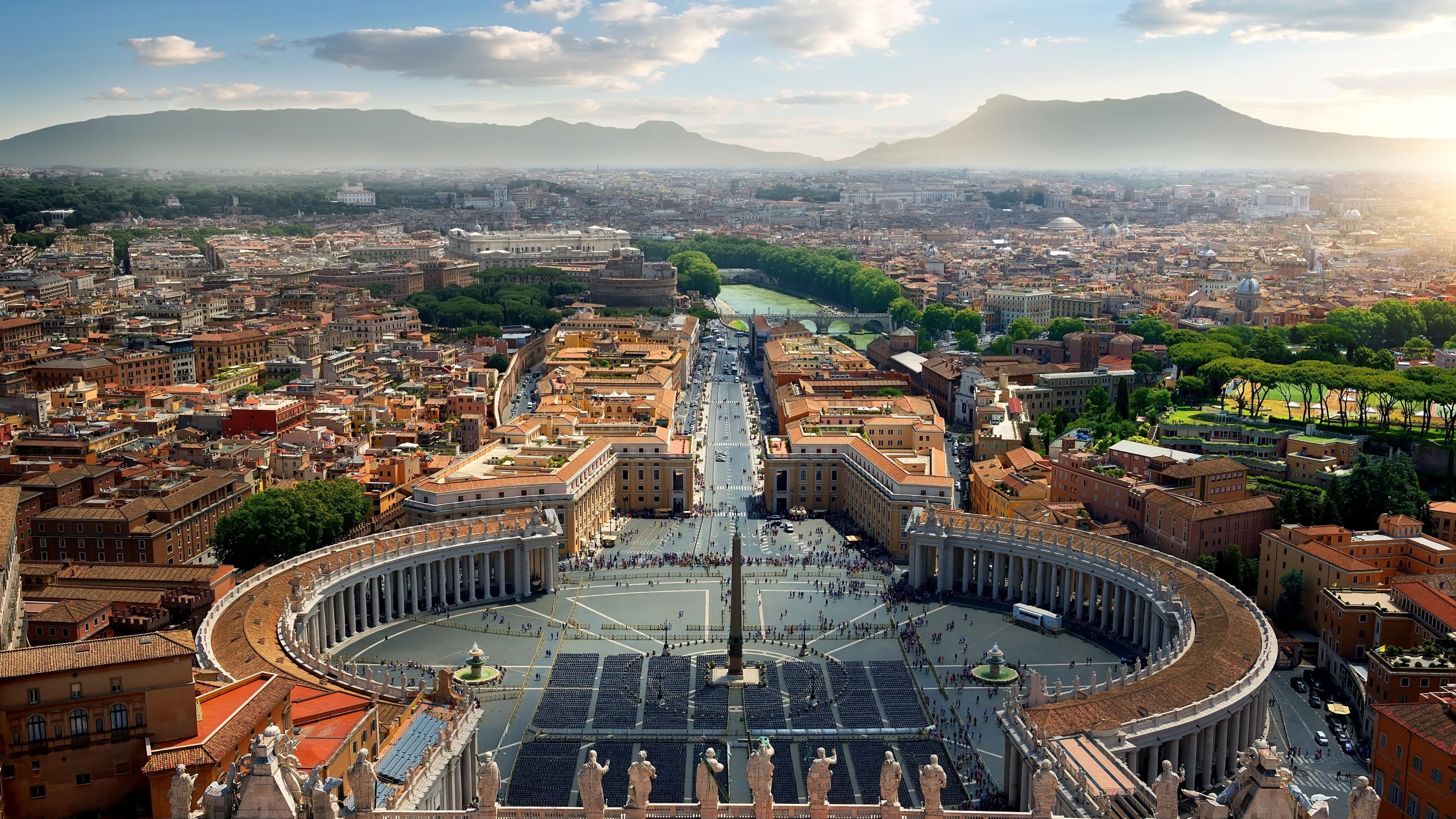 5120x2880 Wallpaper Plaza, Square, Basilica Di San Pietro, Vatican