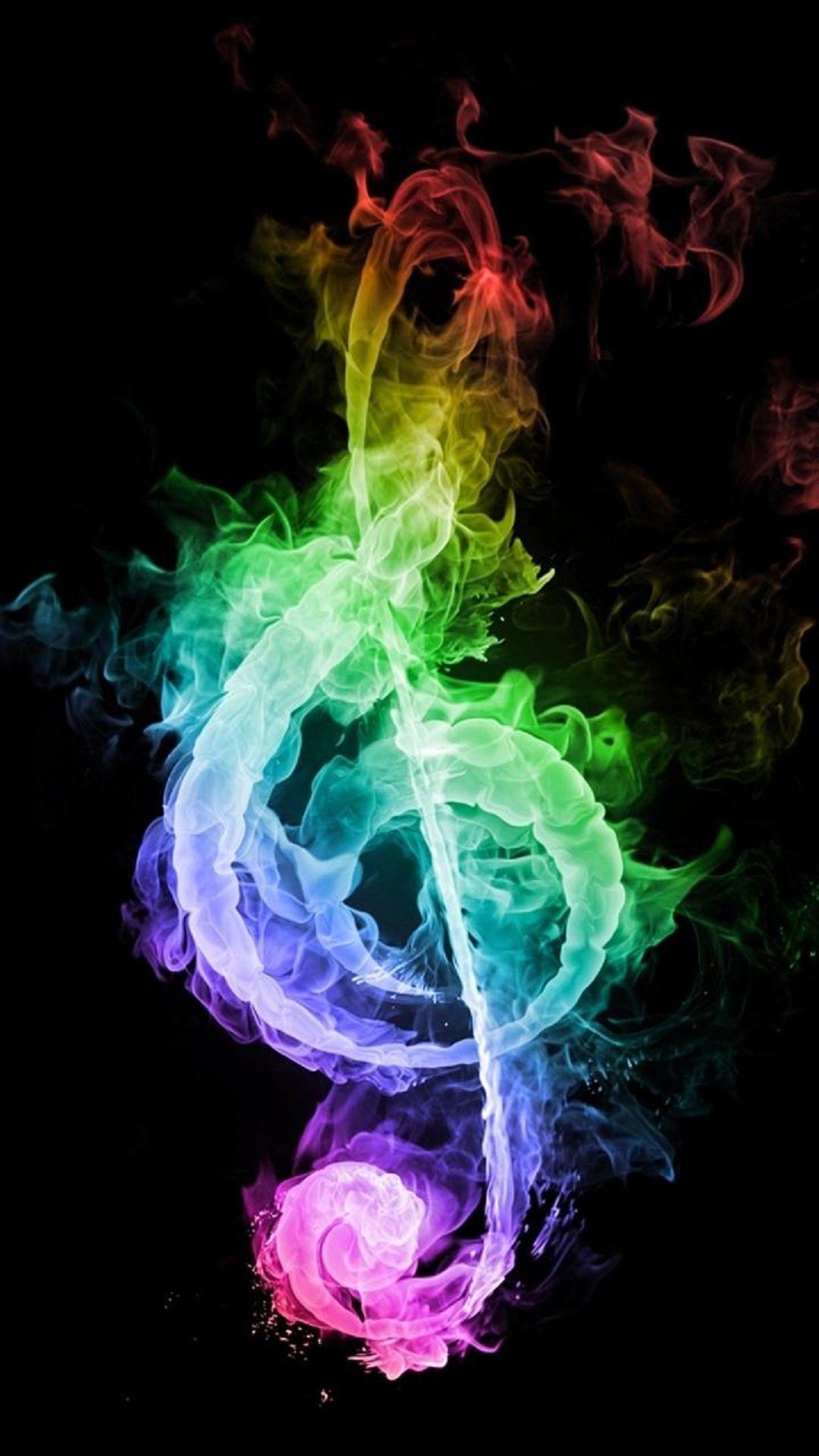 1080x1920 Download Colored Flames Musical Note Android Wallpaper. musically