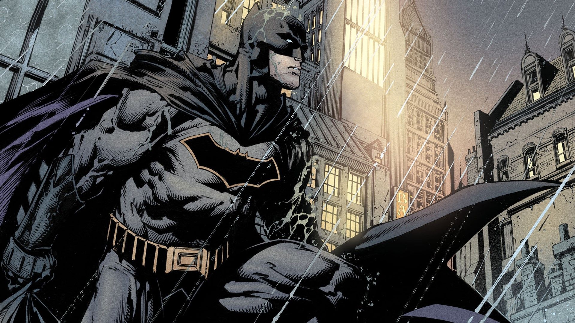 1920x1080 Wallpaper / DC Comics, Batman, rain, city free download