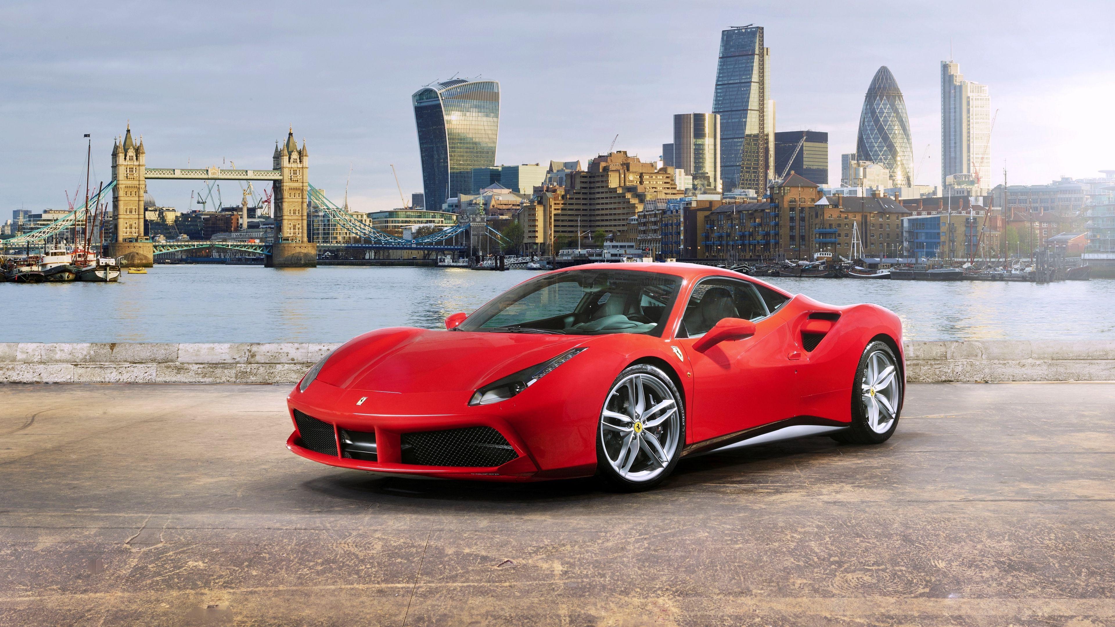 3840x2160 Plain Design Ferrari Wallpaper Download 3840x2160 488 Gtb Red Side