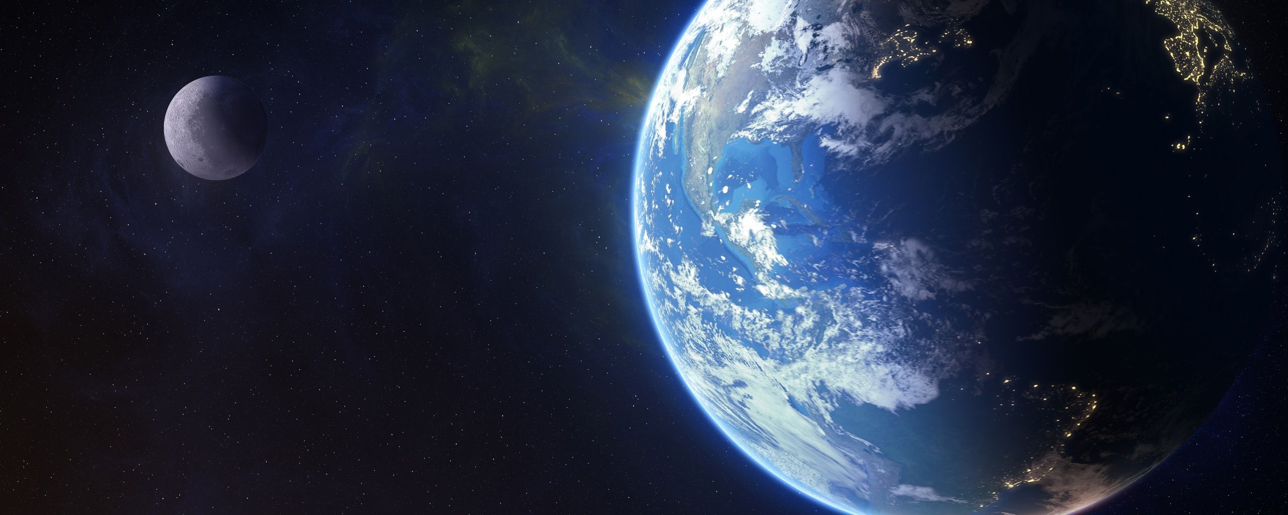 2560x1024 Wallpaper 4k Galactic Earth 4K 8K Wallpaper