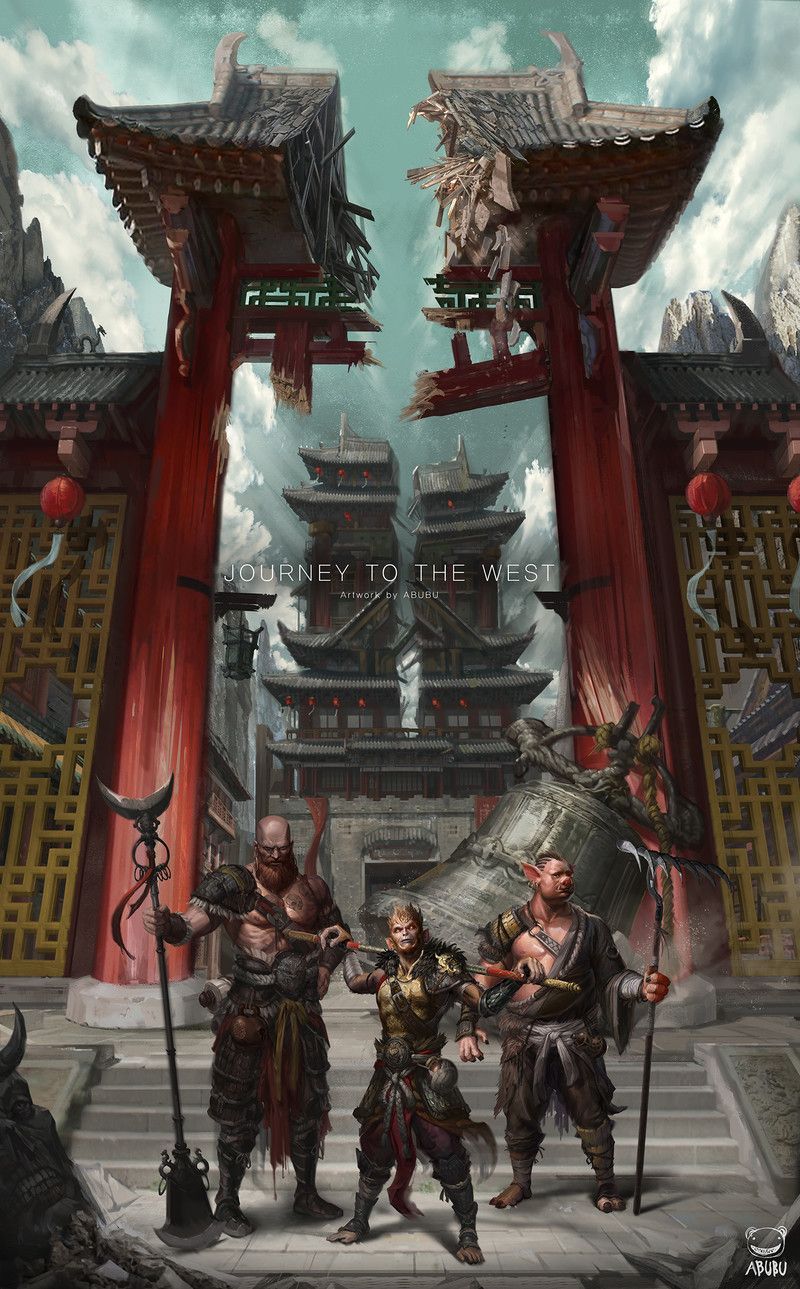 800x1289 Journey to the West, A BUBU. Journey to the west, Concept art drawing, Fantasy illustration