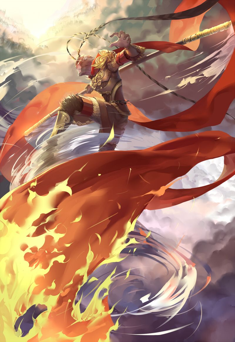 800x1162 sun wukong (journey to the west and 1 more) drawn