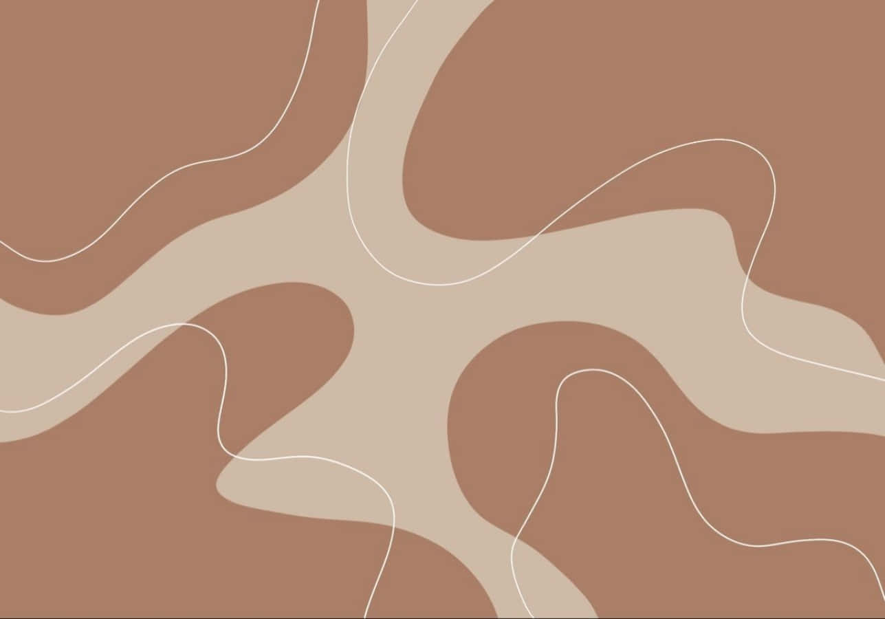 1287x900 Download A Beige And Brown Abstract Pattern With Wavy Lines