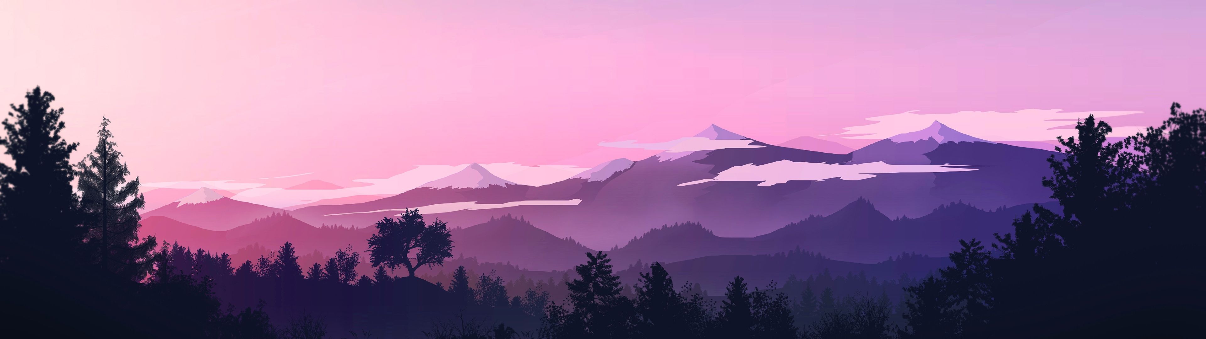 3840x1080 Pink Dual Monitor Wallpaper