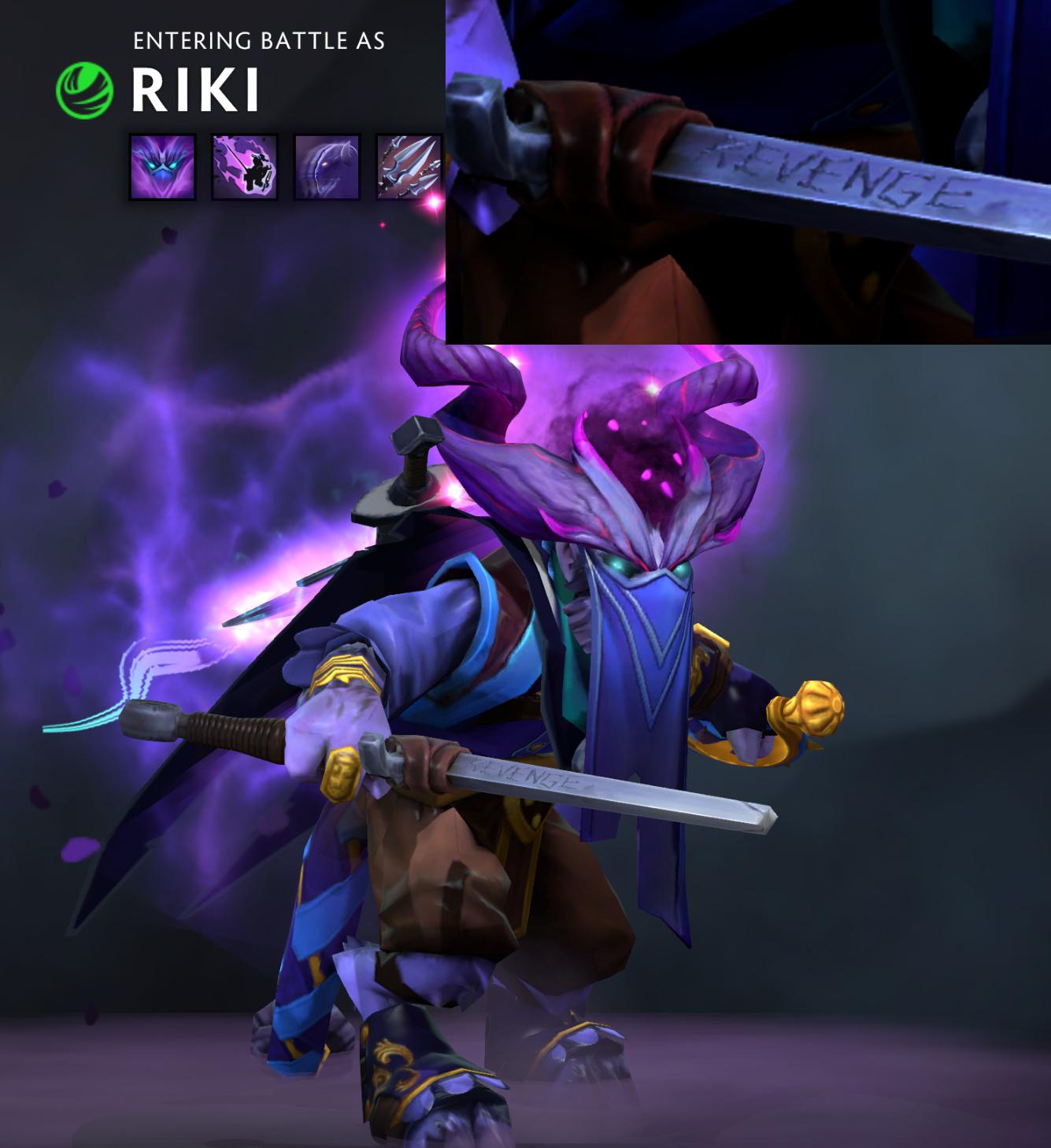 1335x1459 TIL that the Riki cosmetic Golden Siblings Dagger has the word Revenge carved into it if you pick the Broken Childhood style. Pretty dark imo