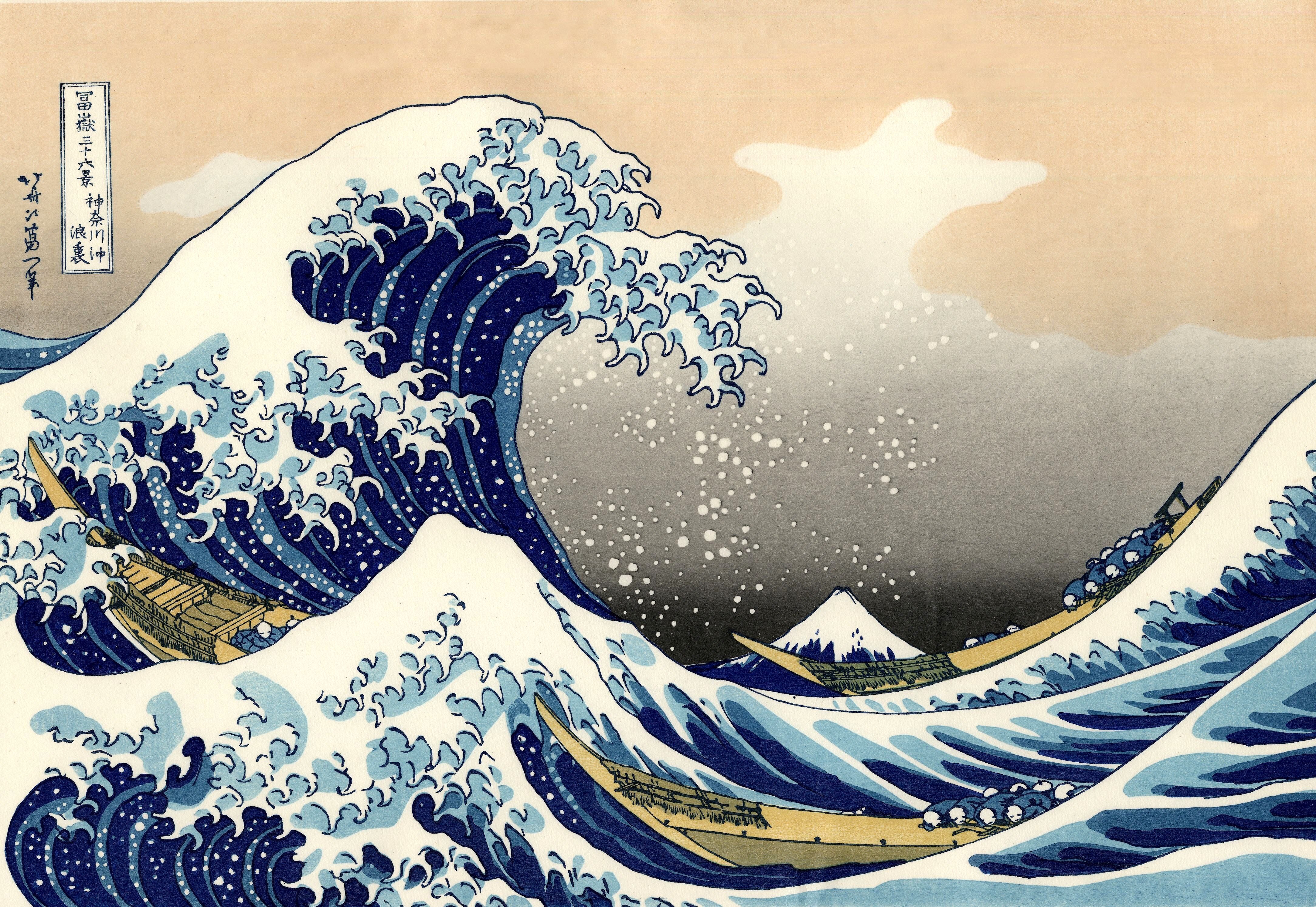4335x2990 Wallpaper 4K Ultra HD Mac Gallery. Wave painting, Japanese art, Hokusai paintings