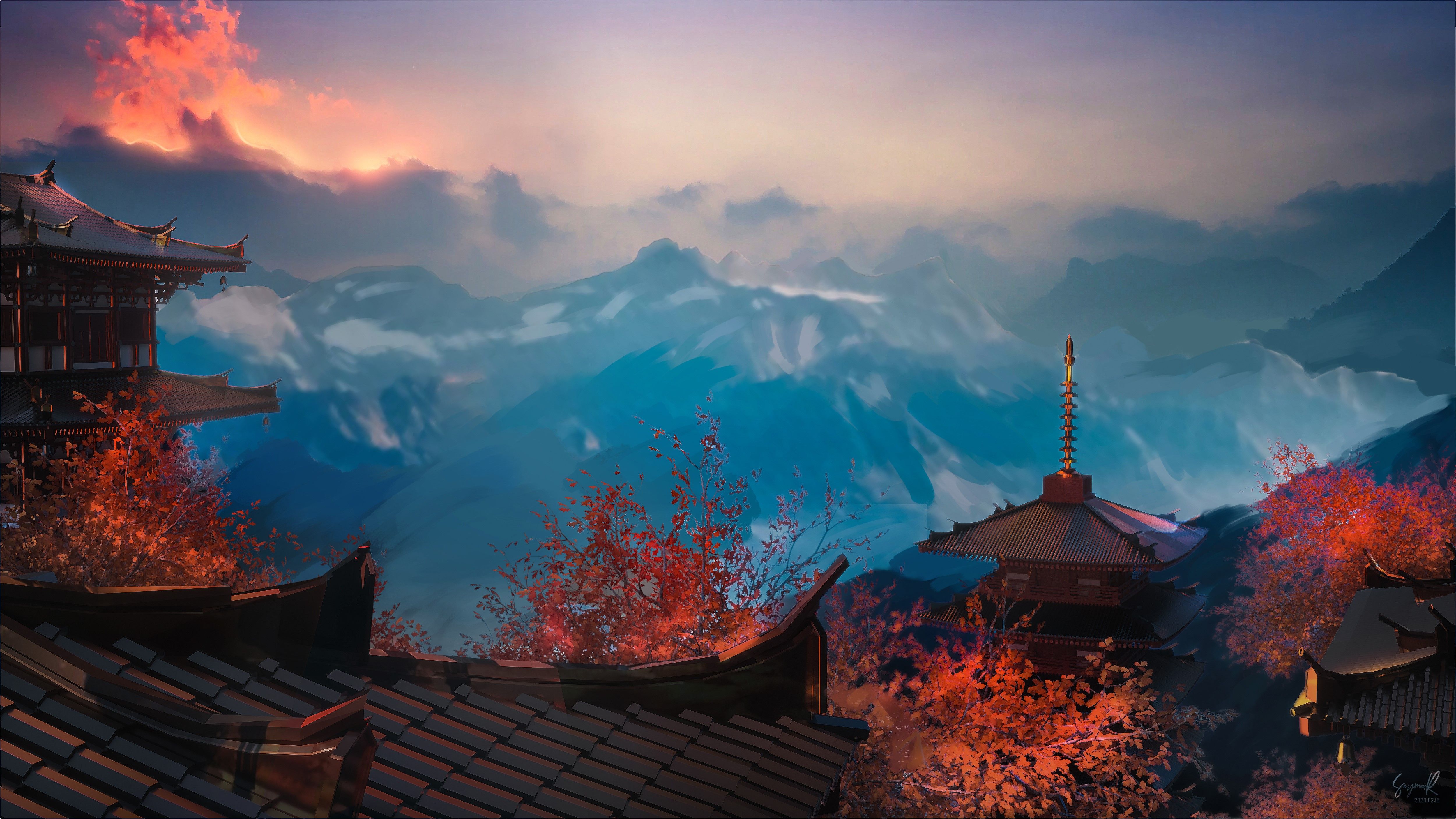 5000x2812 4K, Japanese Art, artwork, digital art Gallery HD Wallpaper