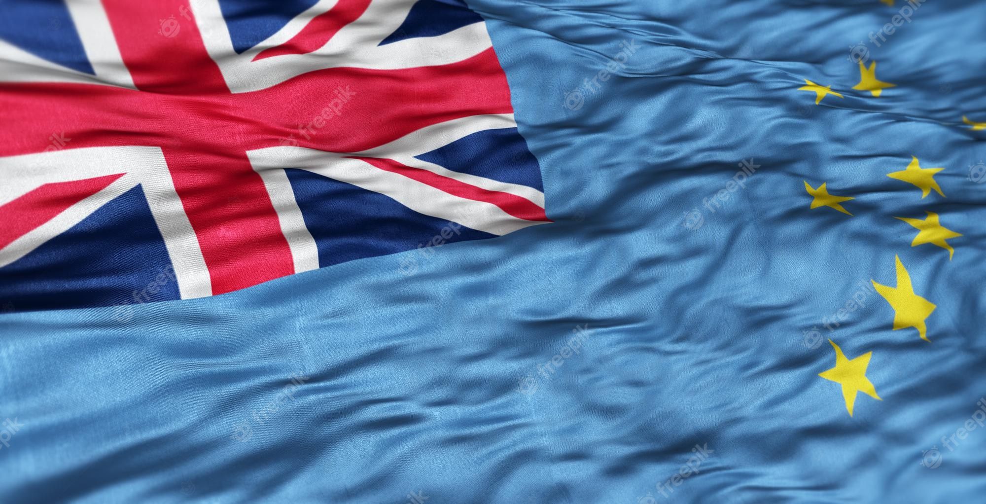 2000x1022 Premium Photo. The australia and oceania flag of the country of tuvalu is wavy
