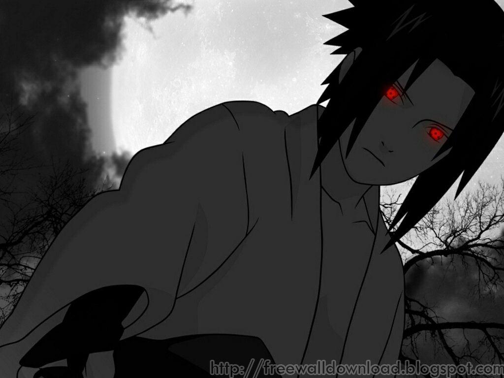 Wallpaper Naruto and Sasuke (Black and white)