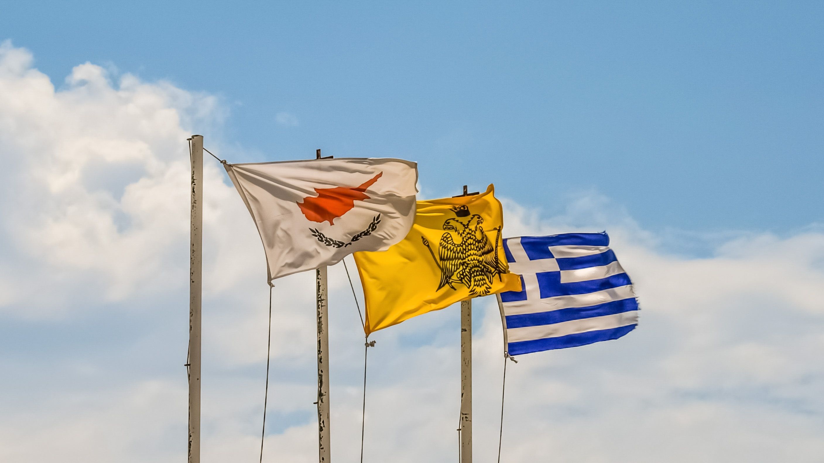 2815x1583 flags #country #nation #cyprus #greece #byzantium #symbol #waving #wind K #wallpaper #hdwallpaper #desktop. HD wallpaper, Greece, Independence day photo