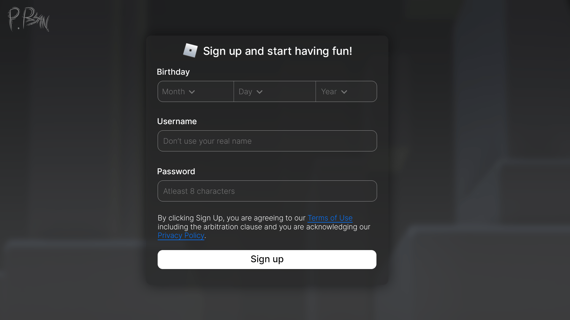 1920x1080 Modernised sign up page concept Feedback