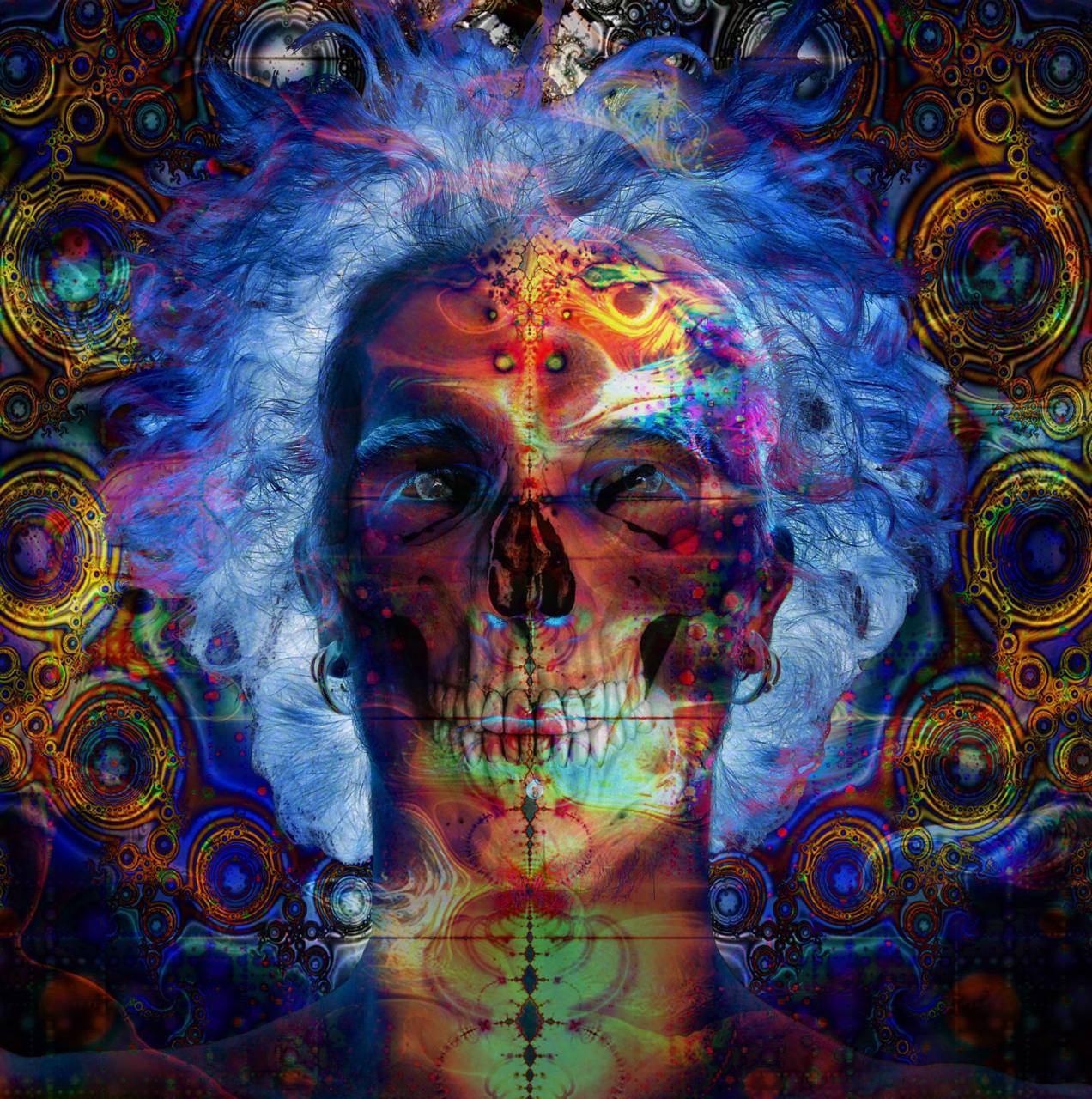 1272x1280 psychedelic Skull Wallpaper