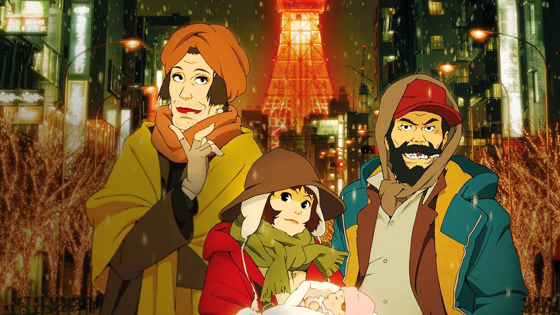 1920x1080 Tokyo Godfathers (2003) on Tubi, PlutoTV, The Roku Channel, and Streaming Online